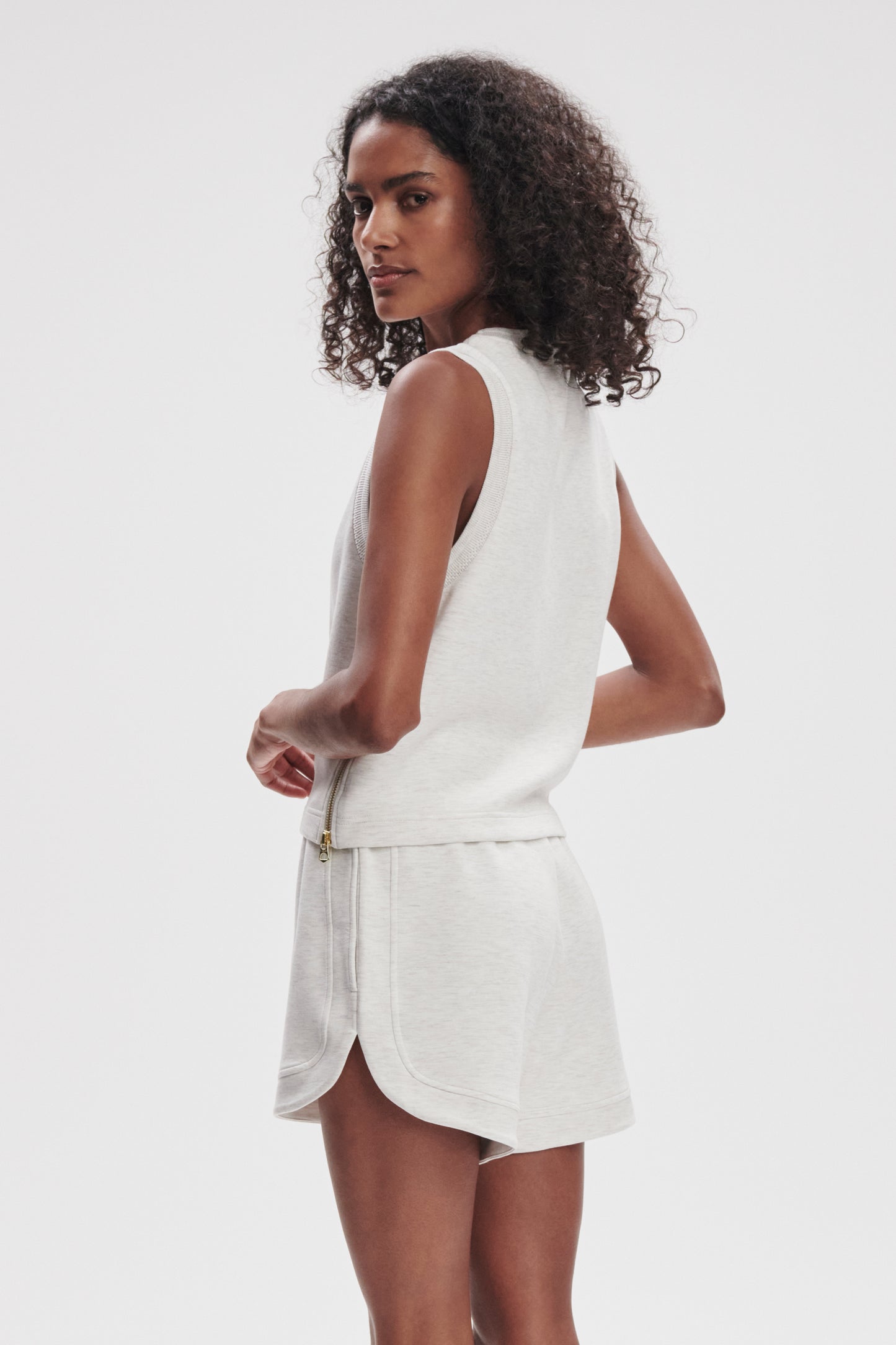 SHEA CROP TANK IVORY MARL