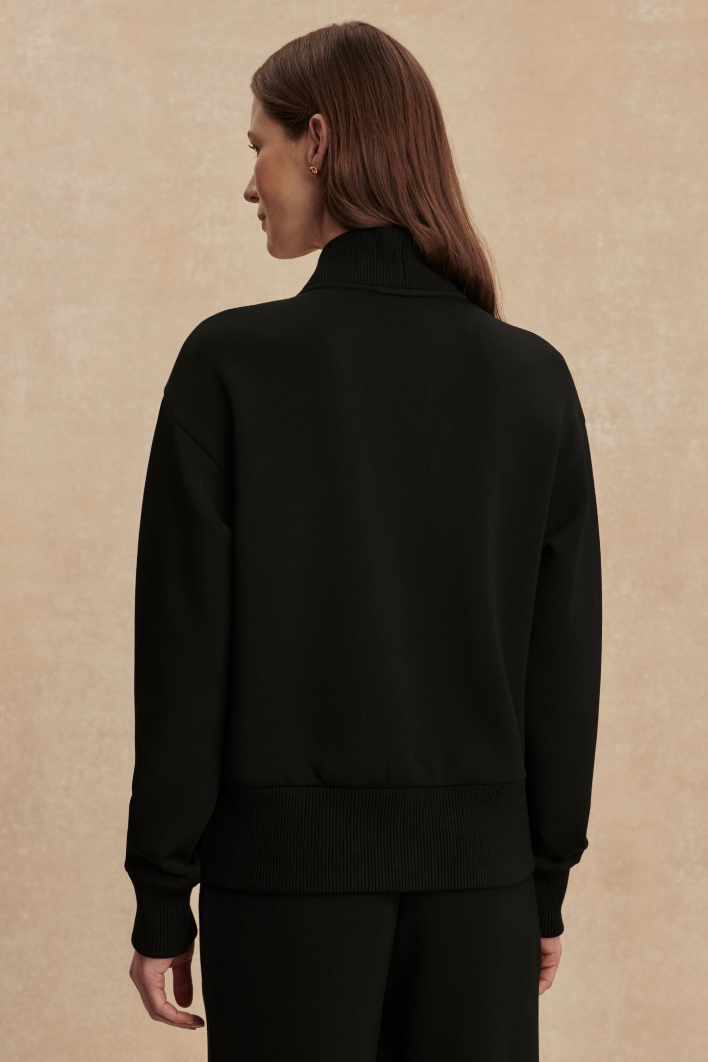 SALLY HALF ZIP SWEAT BLACK