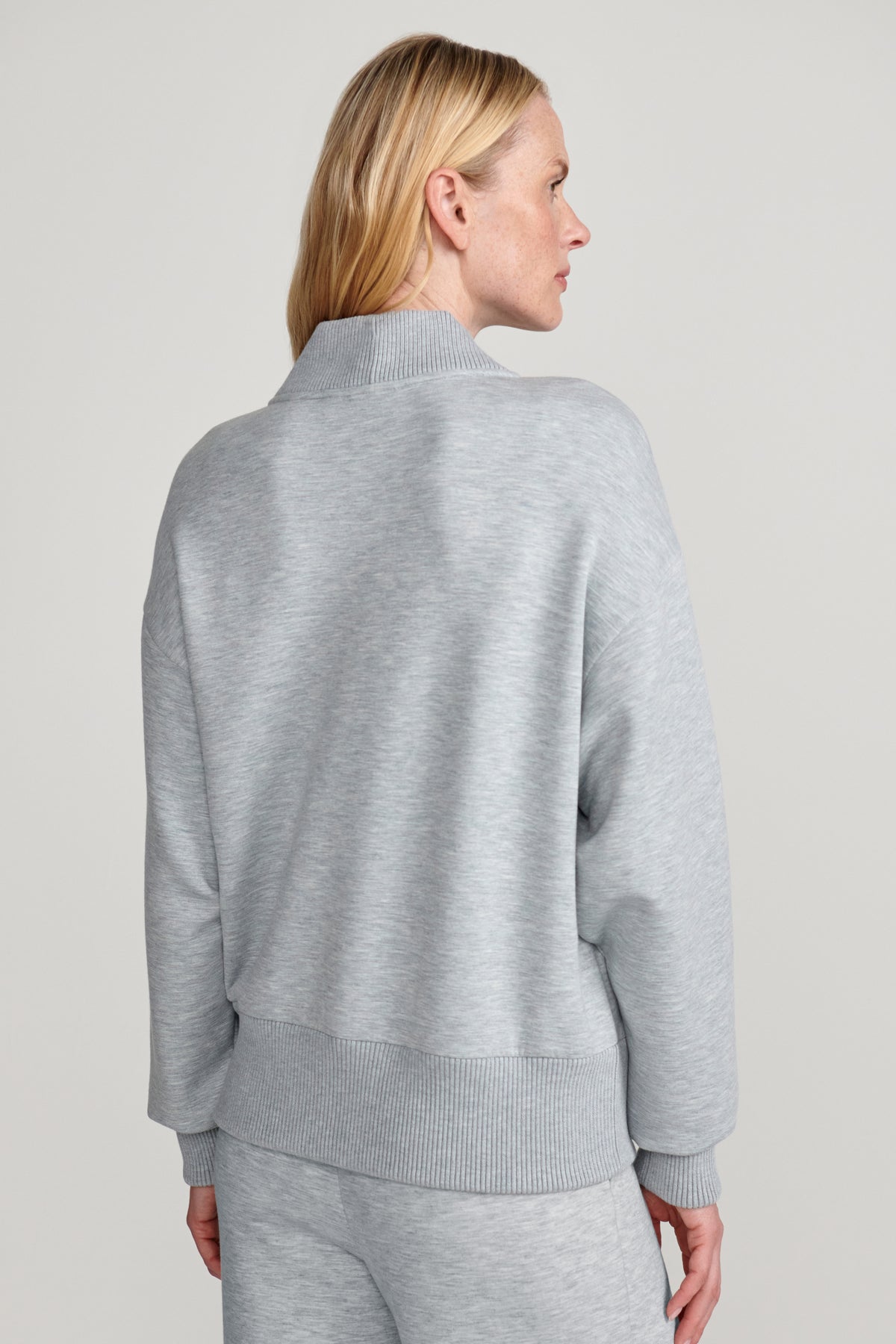 SALLY HALF ZIP SWEAT BLUE GREEN MARL