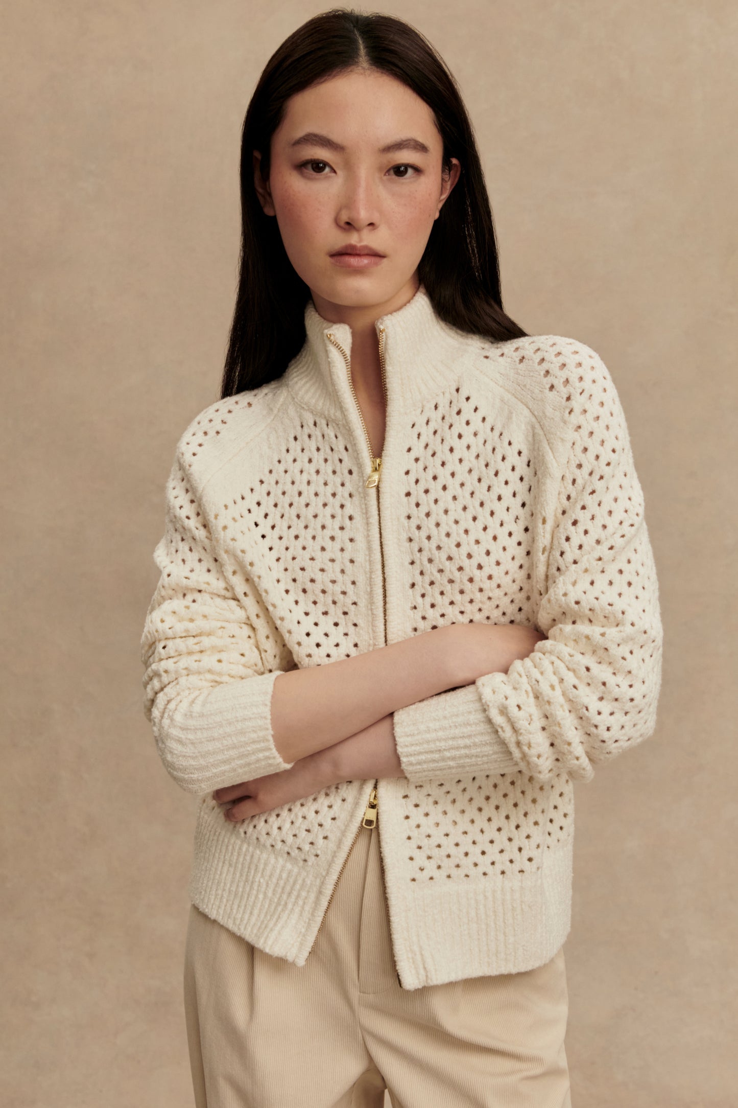 MANDY BOUCLE KNIT JACKET COCONUT MILK