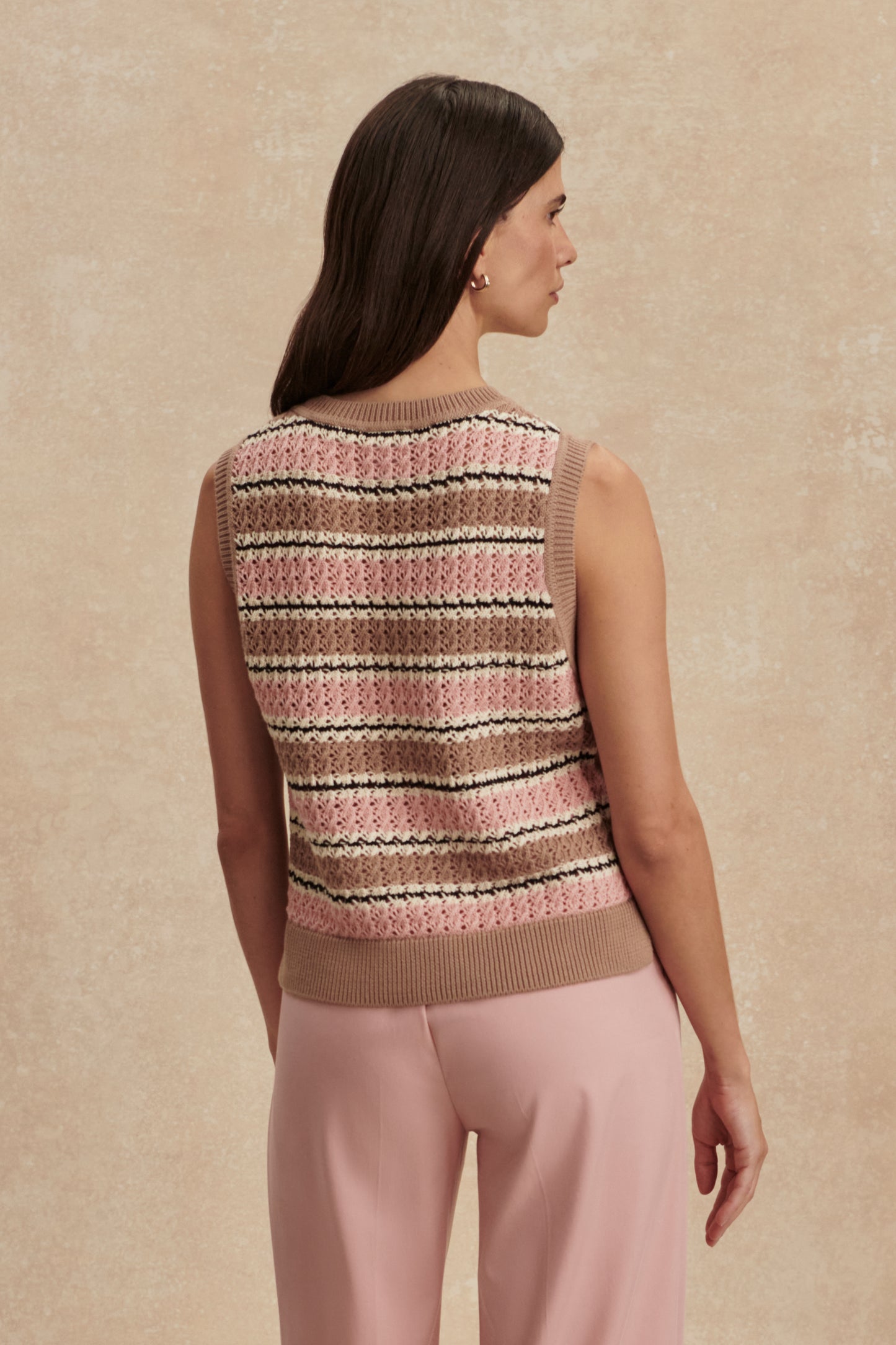 DEELY STRIPE KNIT TANK MELLOW ROSE
