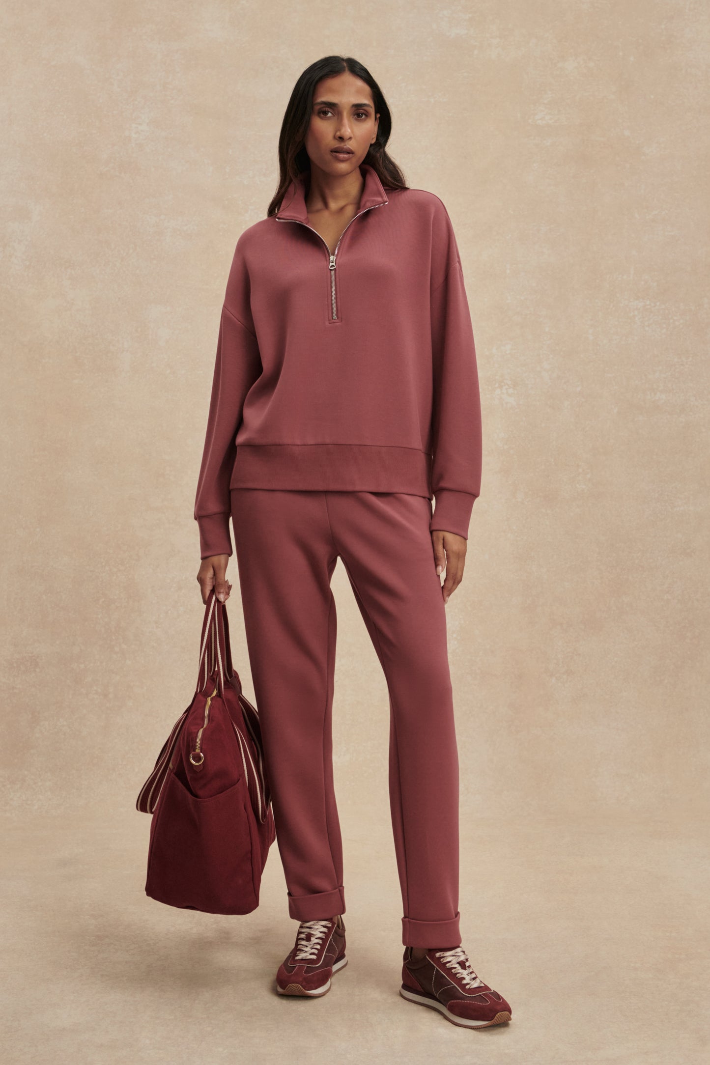 MAVIS MOCK NECK SWEAT WILD RHUBARB