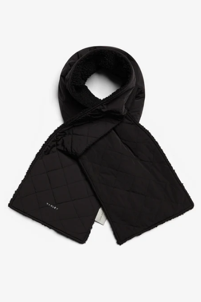 CORONET QUILTED SHERPA SCARF BLACK