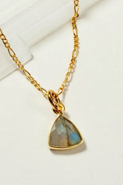 BERMUDA TRIANGLE DAINTY NECKLACE LABRADORITE