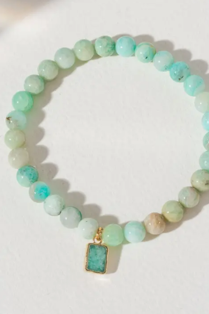 EARTH, WIND, AND FIRE CHARM BRACELET AMAZONITE