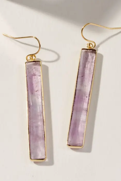 STICKS AND STONES EARRINGS AMETHYST