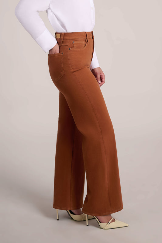 LILY WIDE LEG JEAN AURORA BROWN