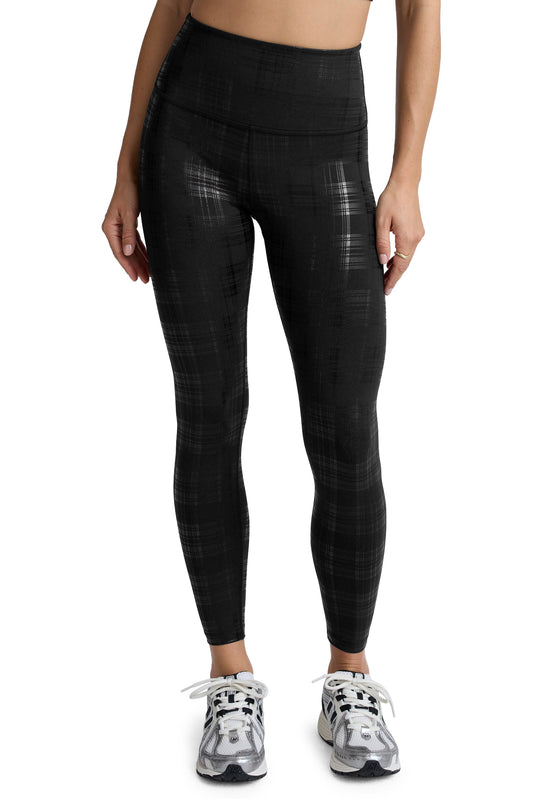 PLAID FOIL MIDI LEGGING BLACK