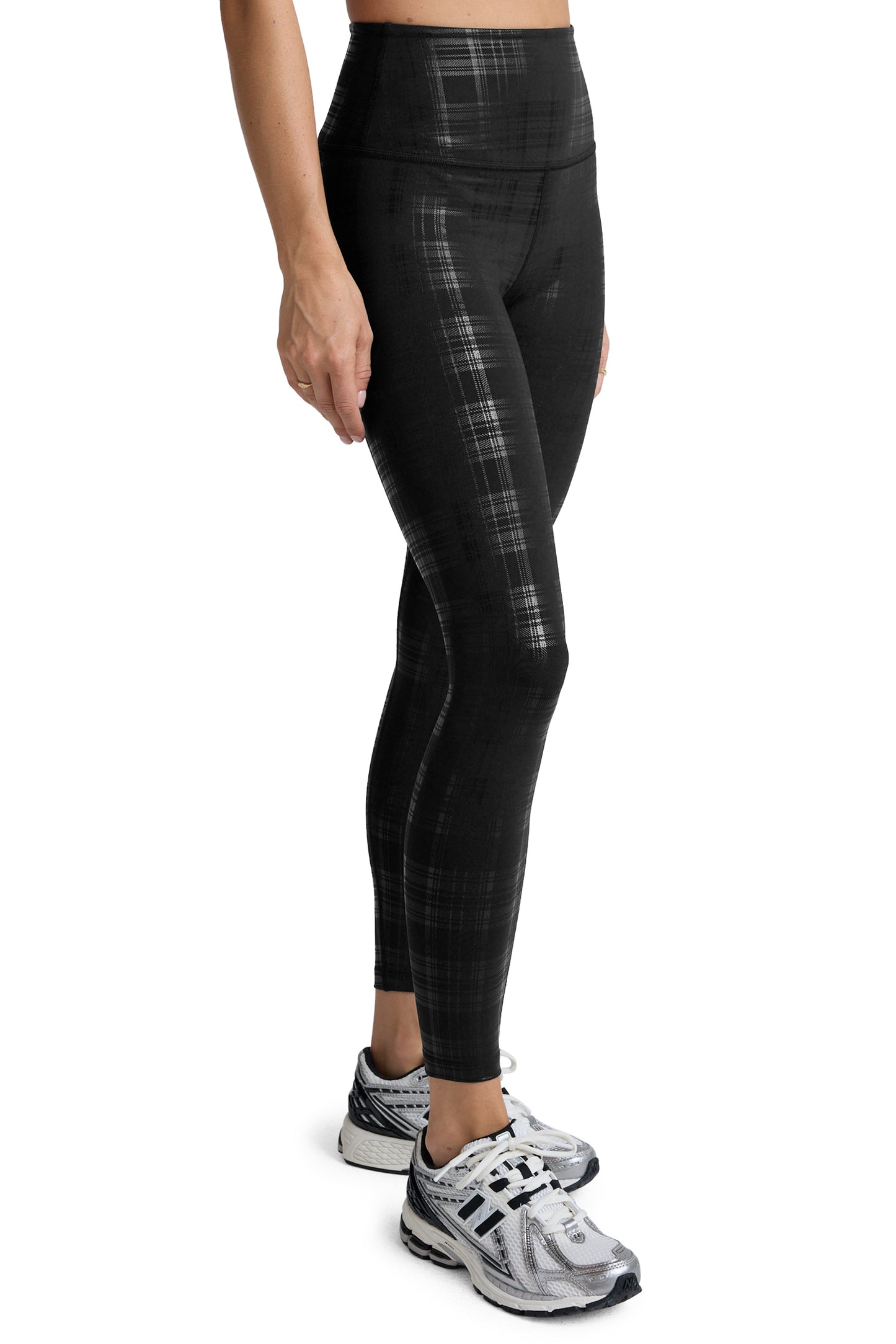 PLAID FOIL MIDI LEGGING BLACK