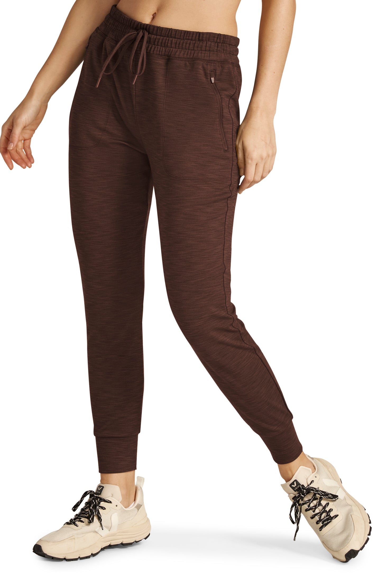 HEATHER RIB STREET JOGGER ESPRESSO