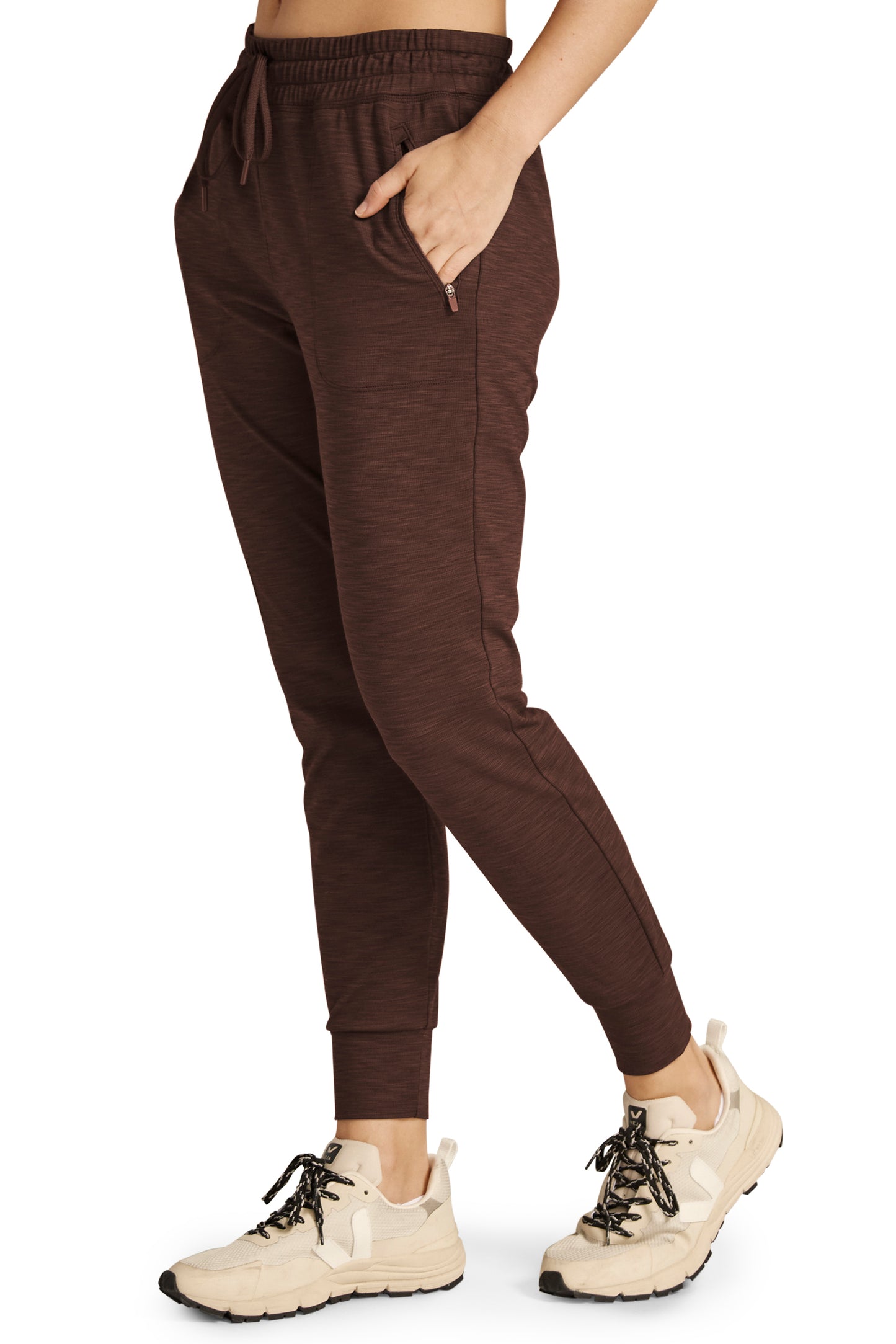 HEATHER RIB STREET JOGGER ESPRESSO