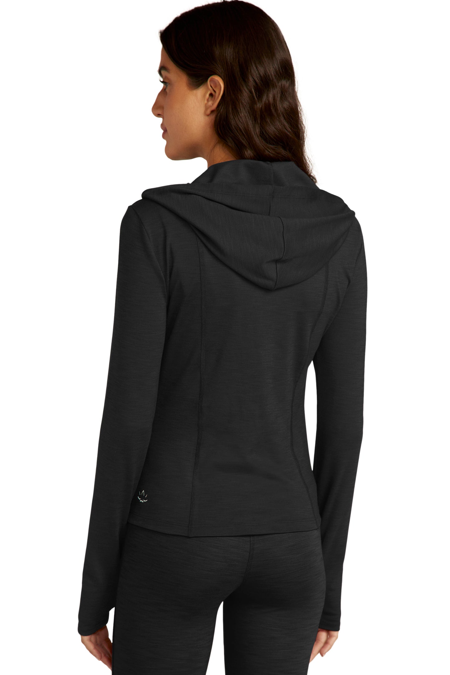 HEATHER RIB MORNING JOG JACKET BLACK