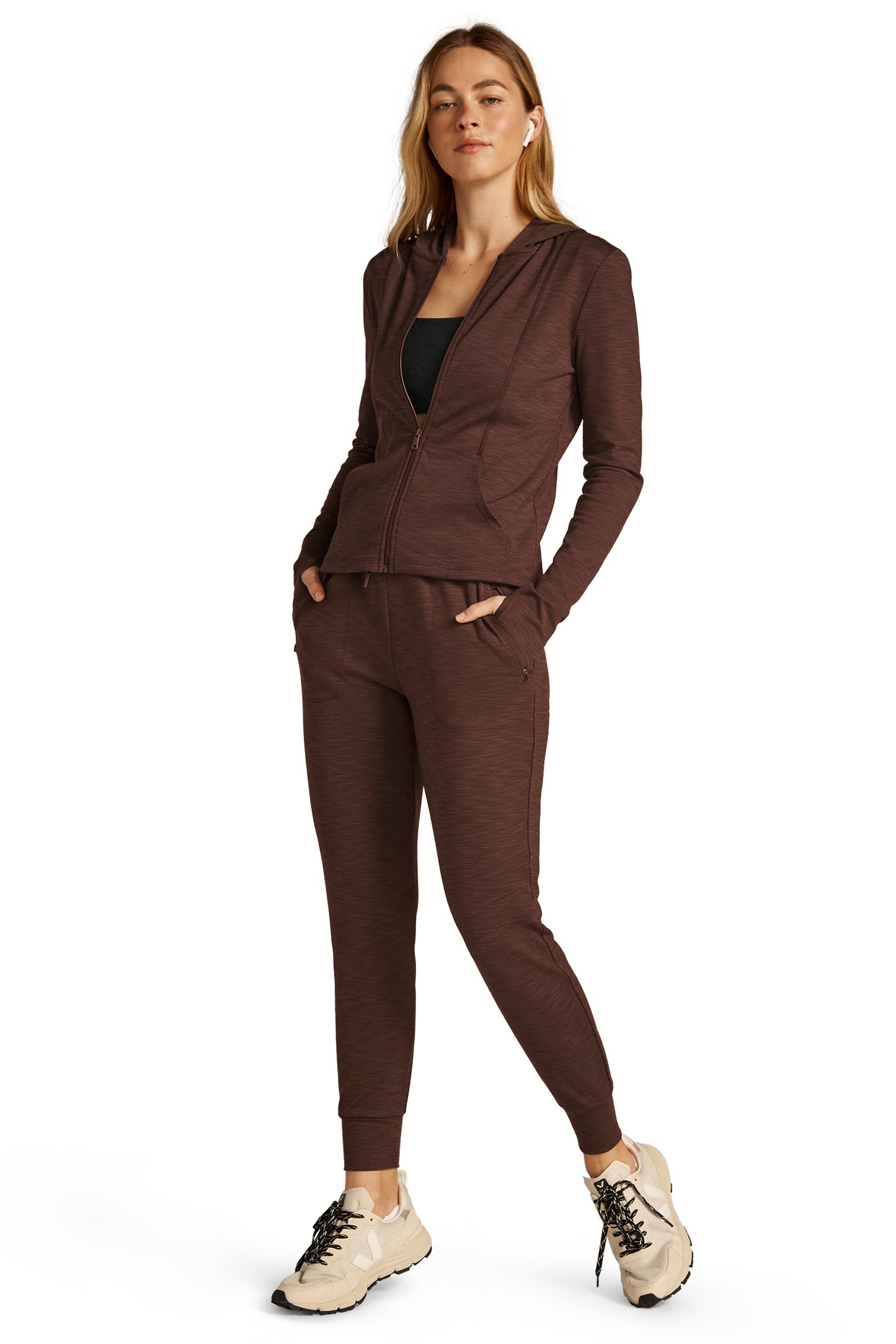 HEATHER RIB STREET JOGGER ESPRESSO