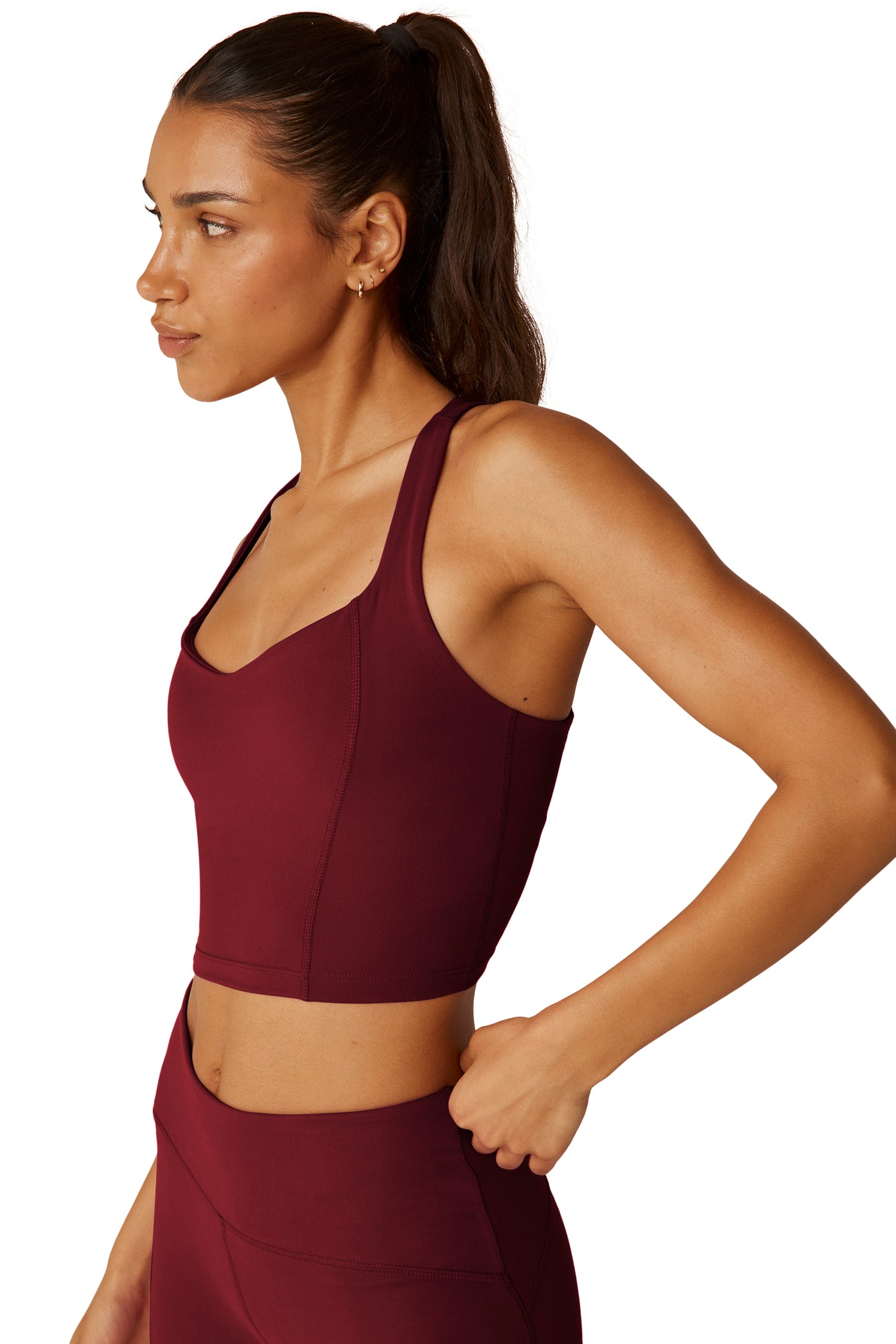 POWERBEYOND INTENSITY RACERBACK CROPPED TANK CALIFORNIA MERLOT