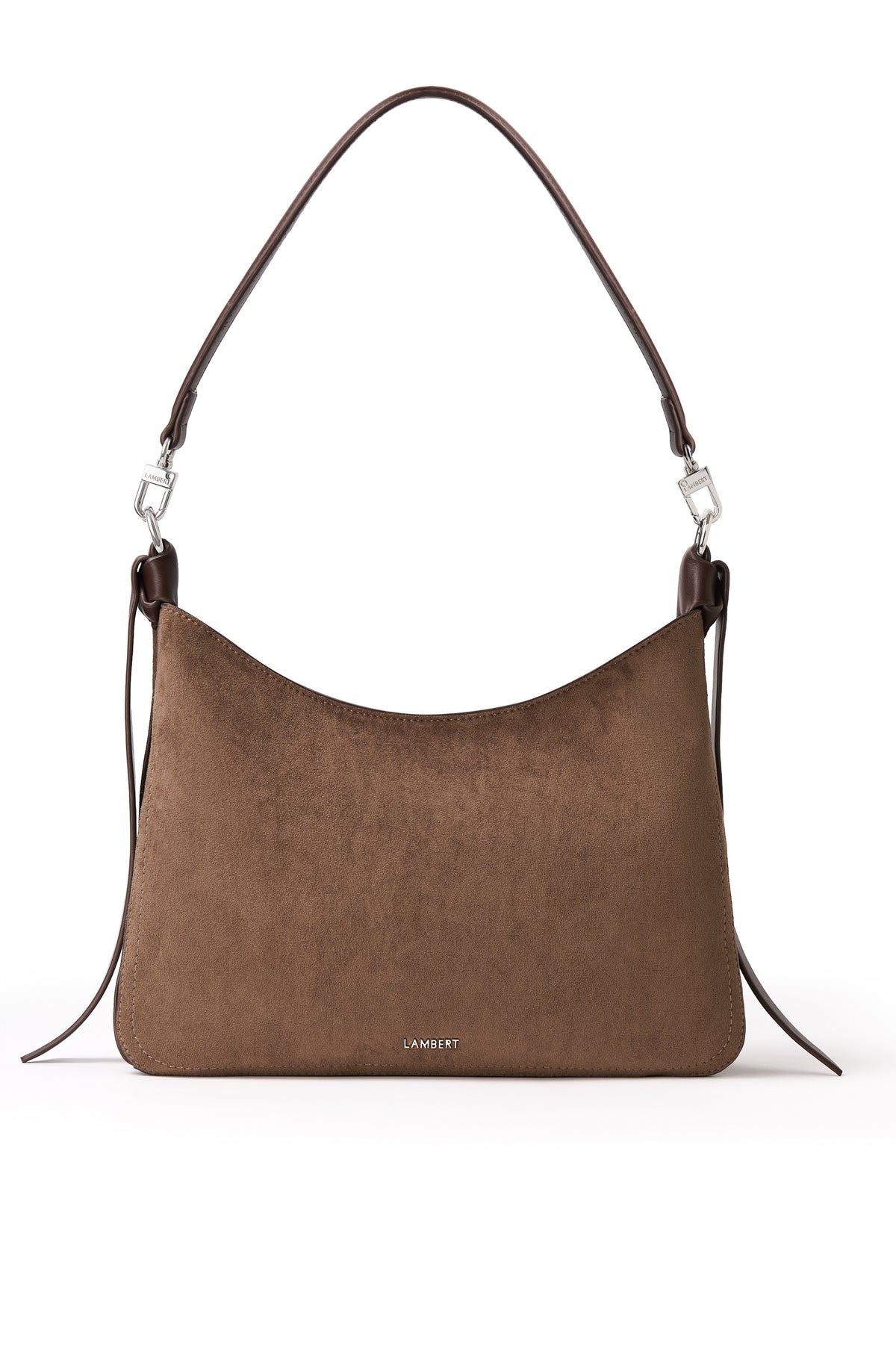 LEONIE 2-IN-1 SUEDE SHOULDER BAG TAUPE