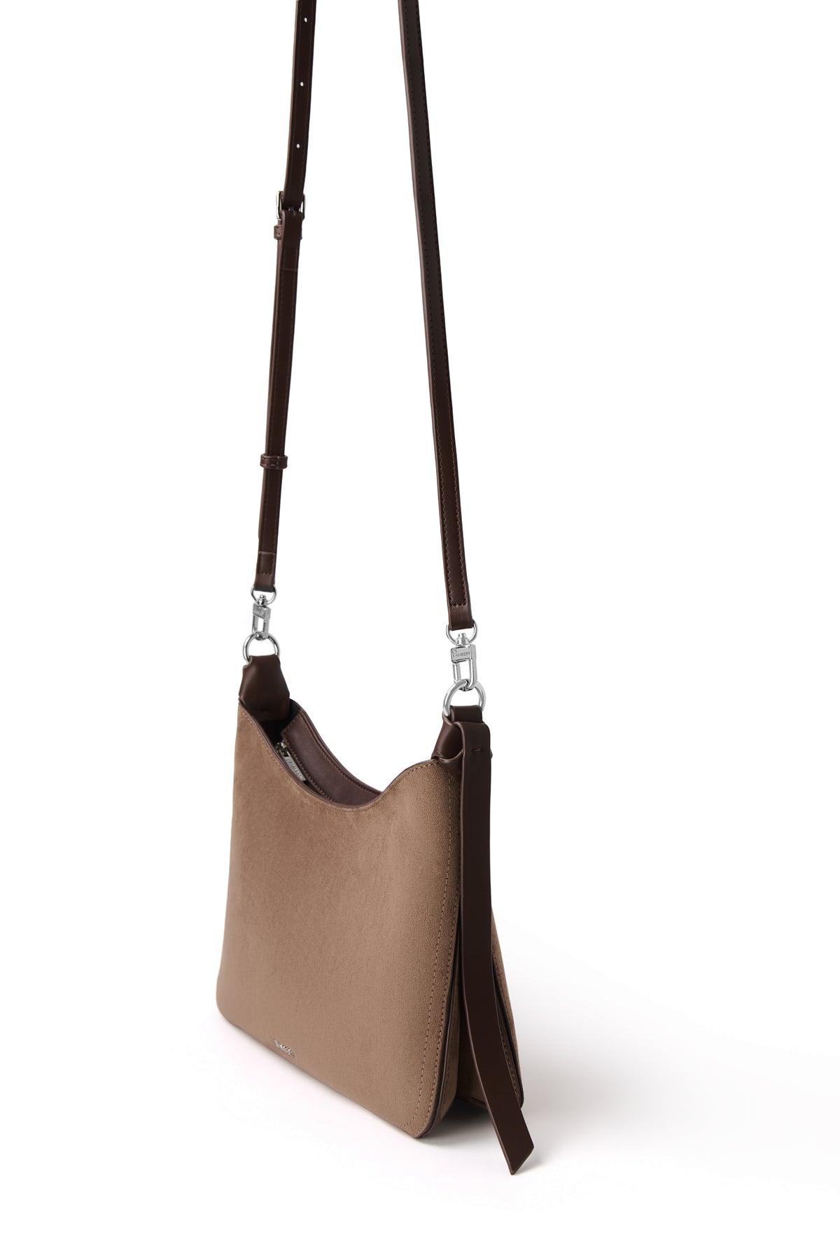 LEONIE 2-IN-1 SUEDE SHOULDER BAG TAUPE