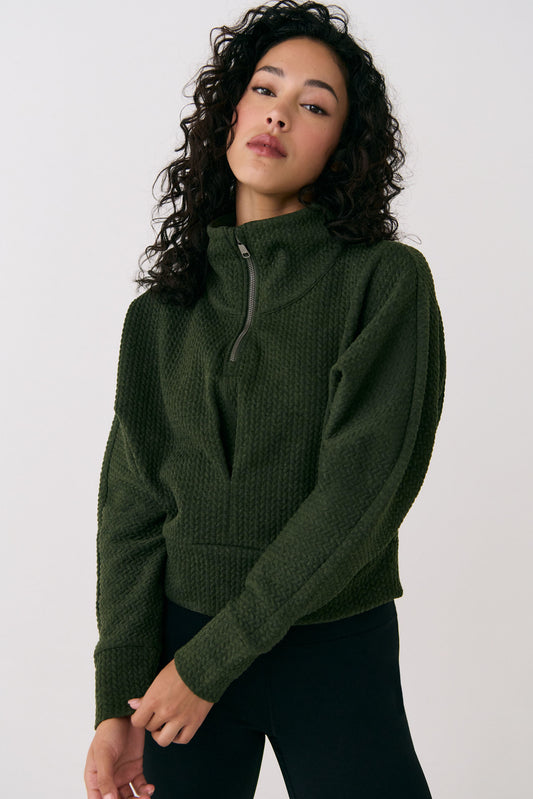 CLOVER HALF ZIP OLIVE