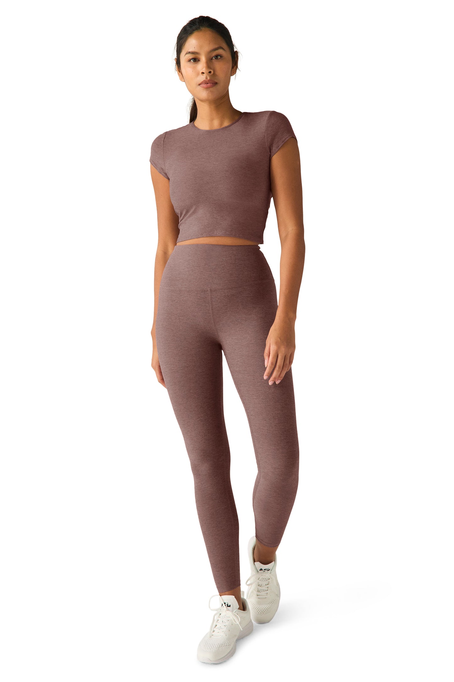 AT YOUR LEISURE SPACEDYE MIDI LEGGING ROSE BRUSH