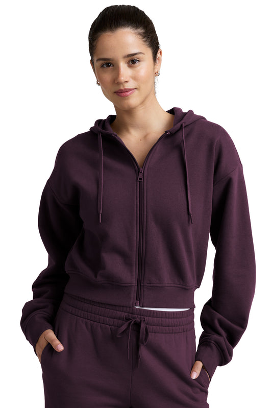 LUXEFLEECE ZIP UP HOODIE EGGPLANT PURPLE