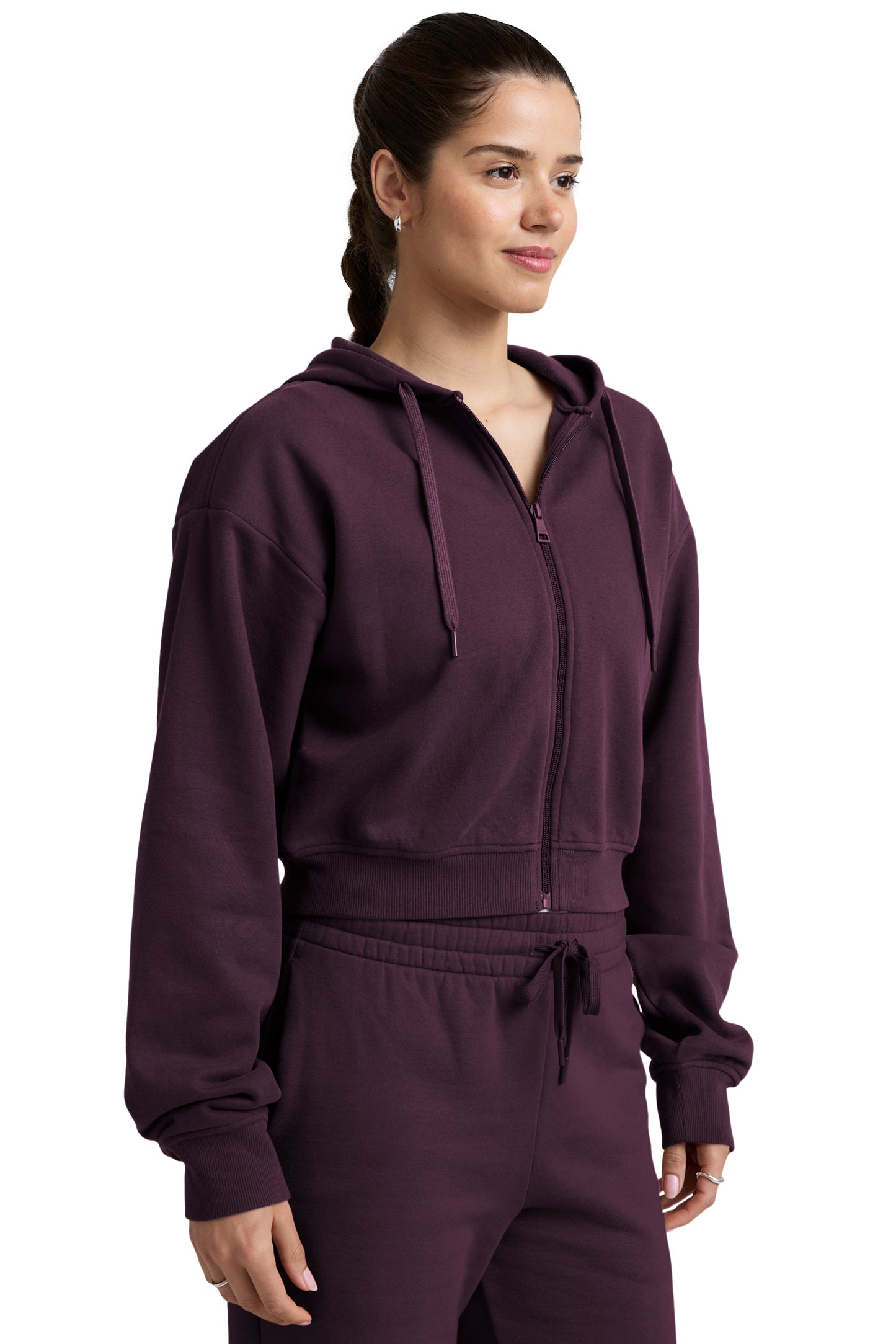 LUXEFLEECE ZIP UP HOODIE EGGPLANT PURPLE