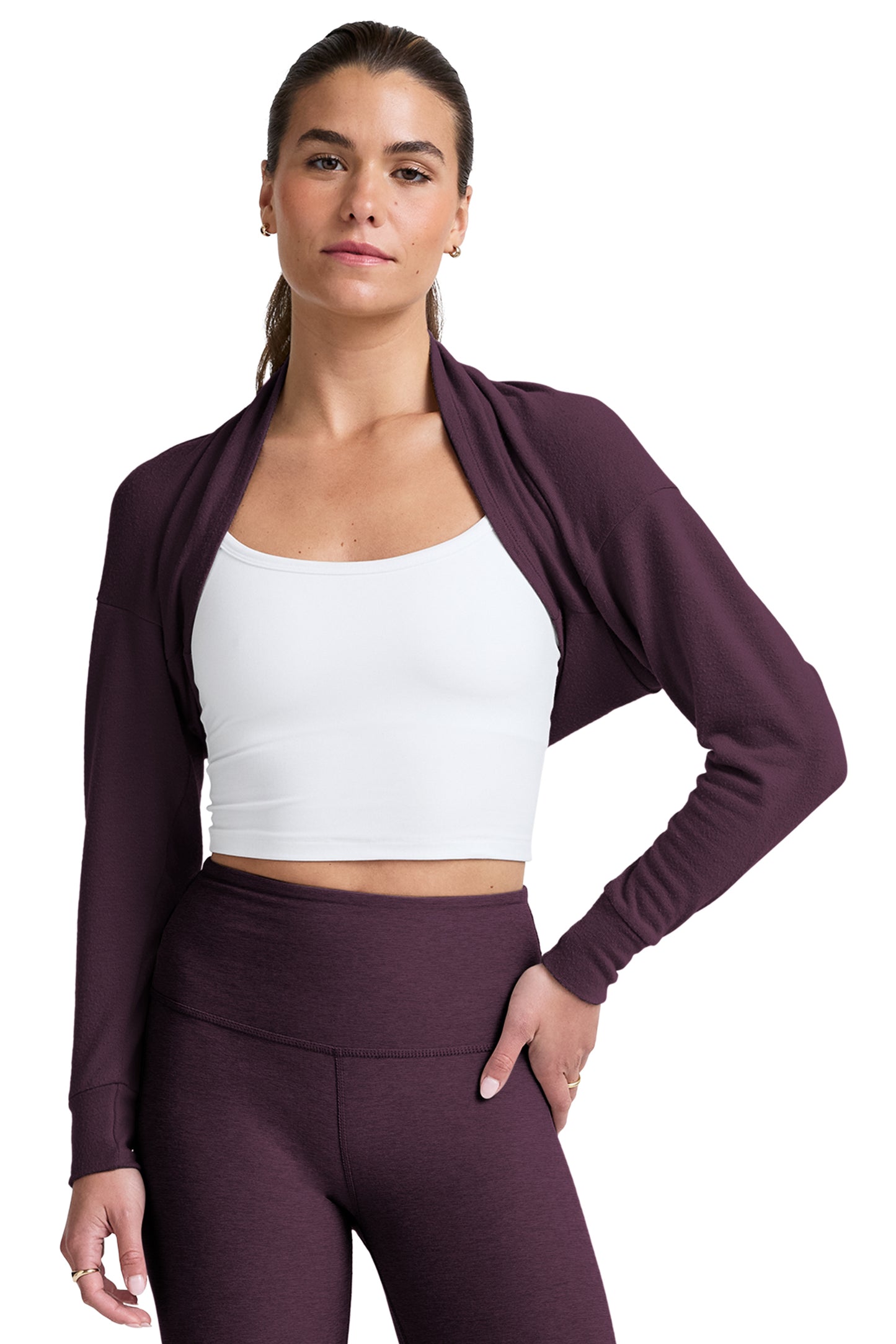 DUET 2-WAY CONVERTIBLE SHRUG EGGPLANT PURPLE
