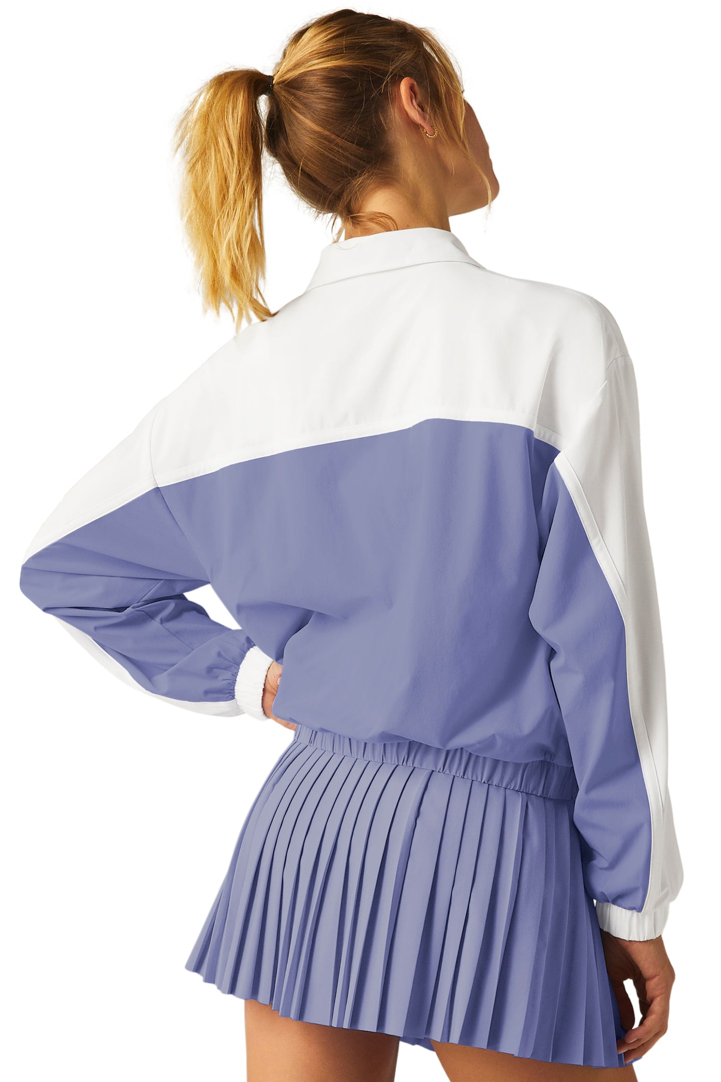 GO RETRO COLOURBLOCK JACKET PERIWINKLE/WHITE