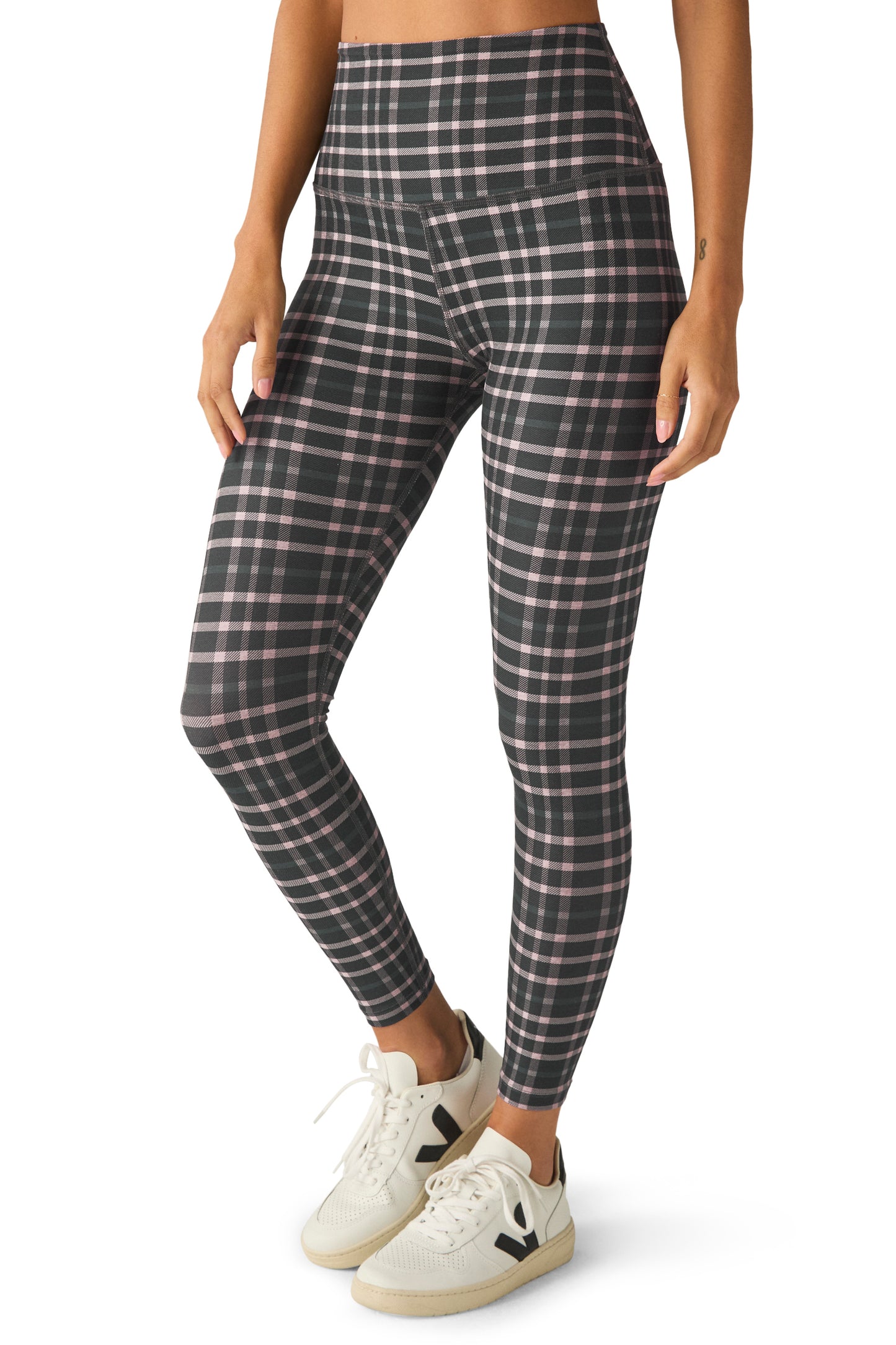 CAUGHT IN THE MIDI SPACEDYE LEGGING PREPPY PLAID