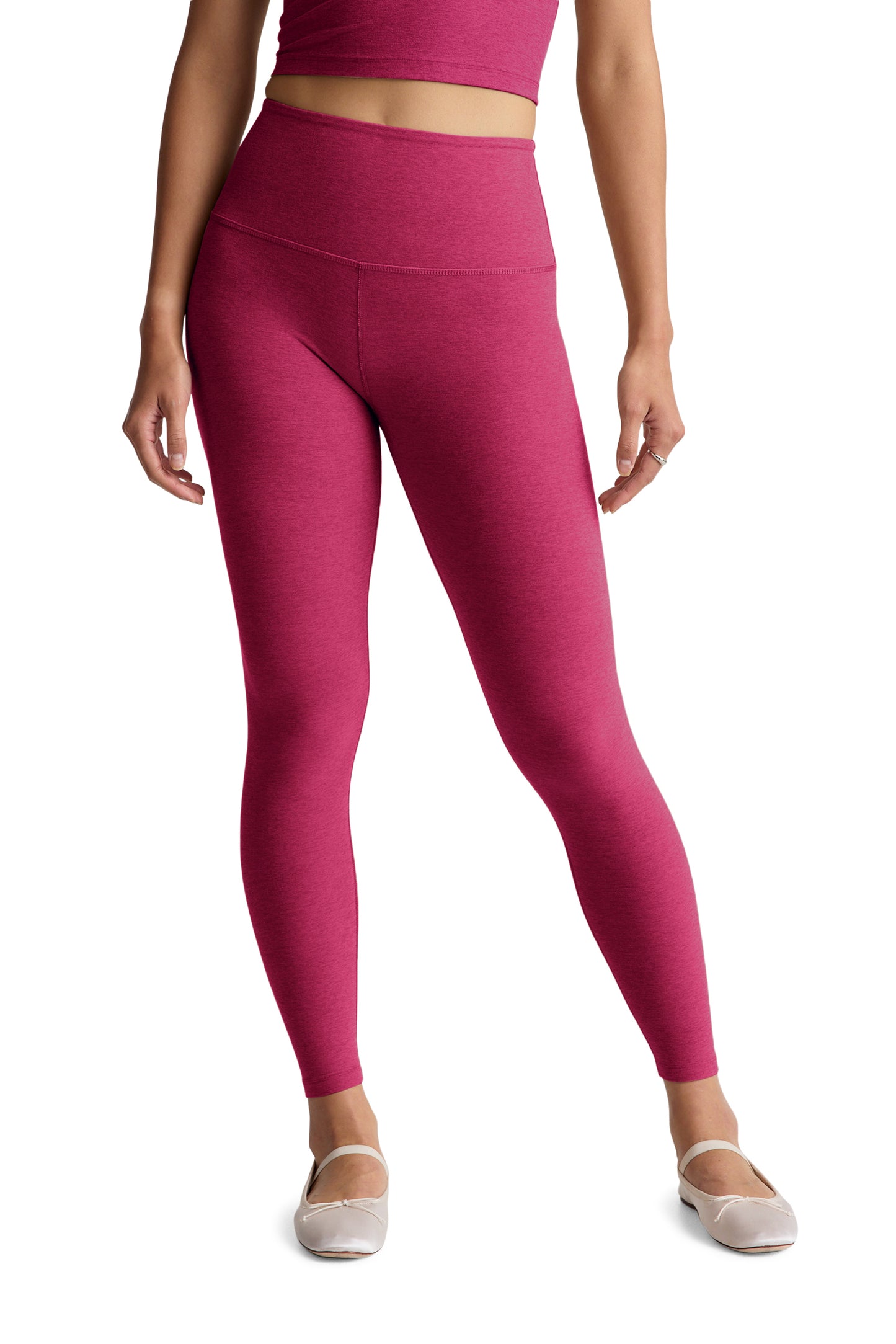 CAUGHT IN THE MIDI SPACEDYE LEGGING SANGRIA HEATHER