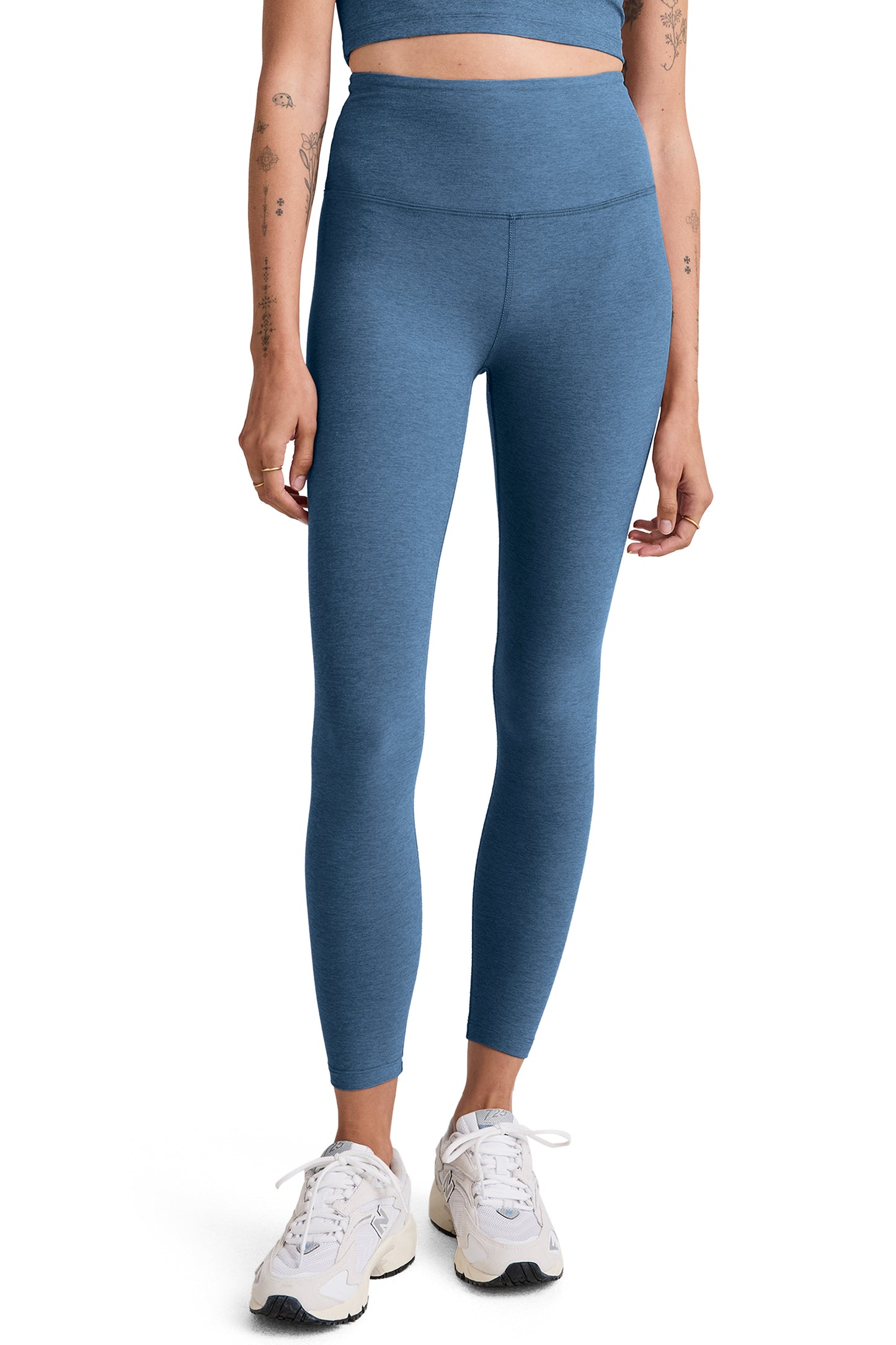 CAUGHT IN THE MIDI SPACEDYE LEGGING WASHED DENIM