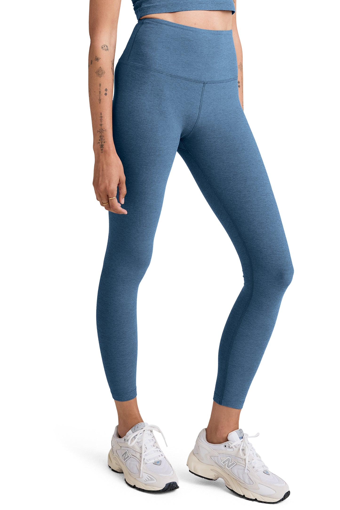 CAUGHT IN THE MIDI SPACEDYE LEGGING WASHED DENIM