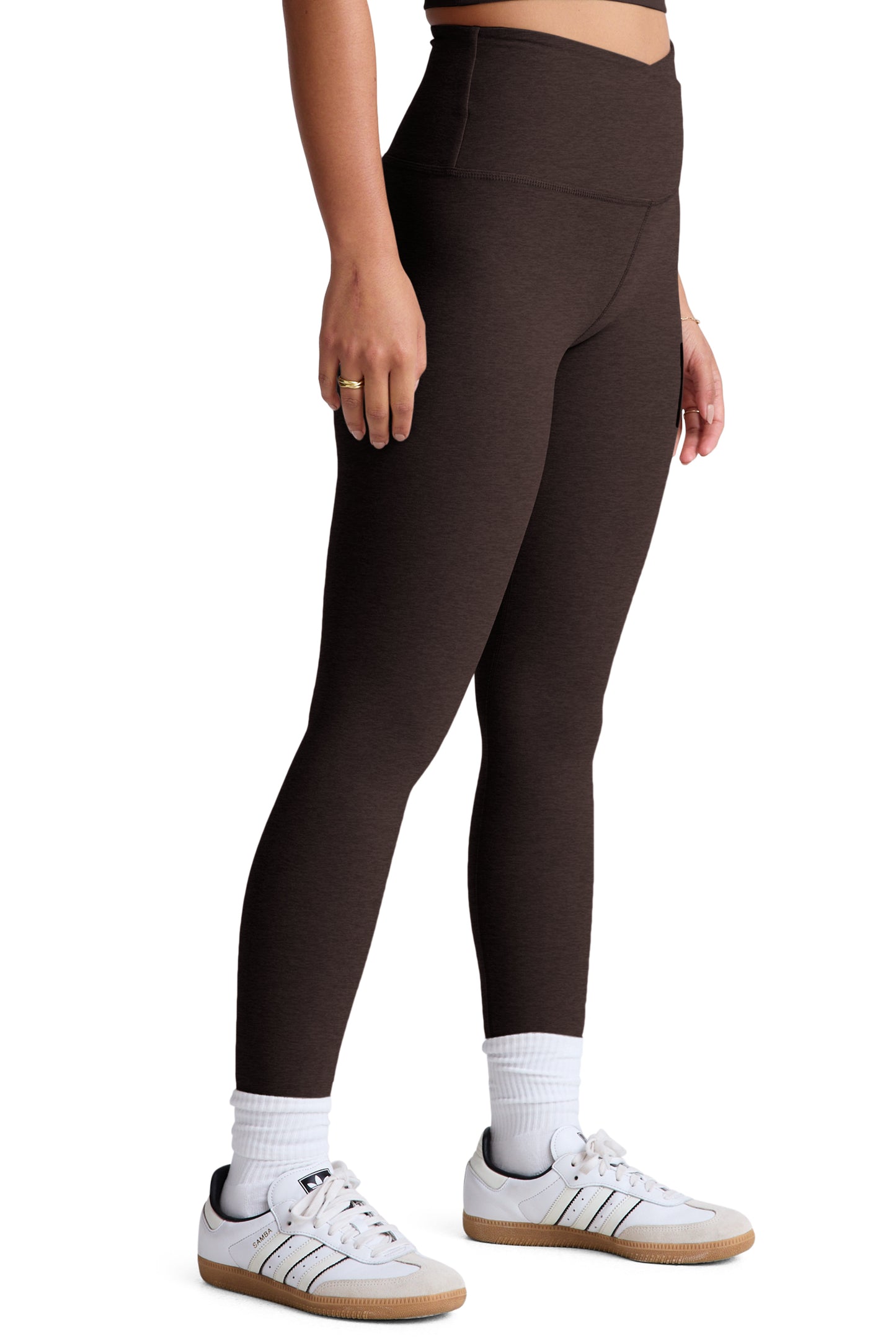 AT YOUR LEISURE SPACEDYE MIDI LEGGING DARK CHOCOLATE
