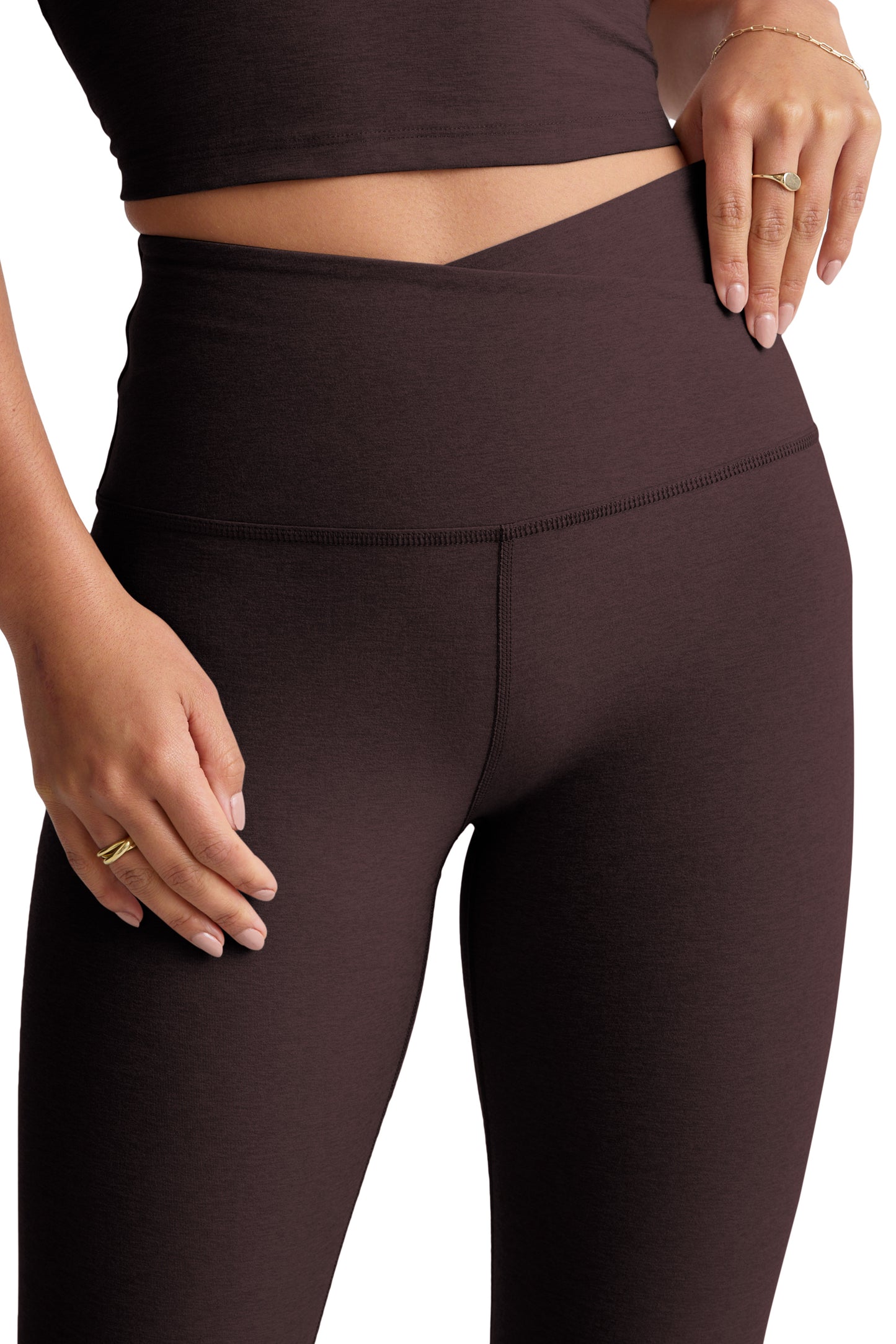 AT YOUR LEISURE SPACEDYE MIDI LEGGING DARK CHOCOLATE
