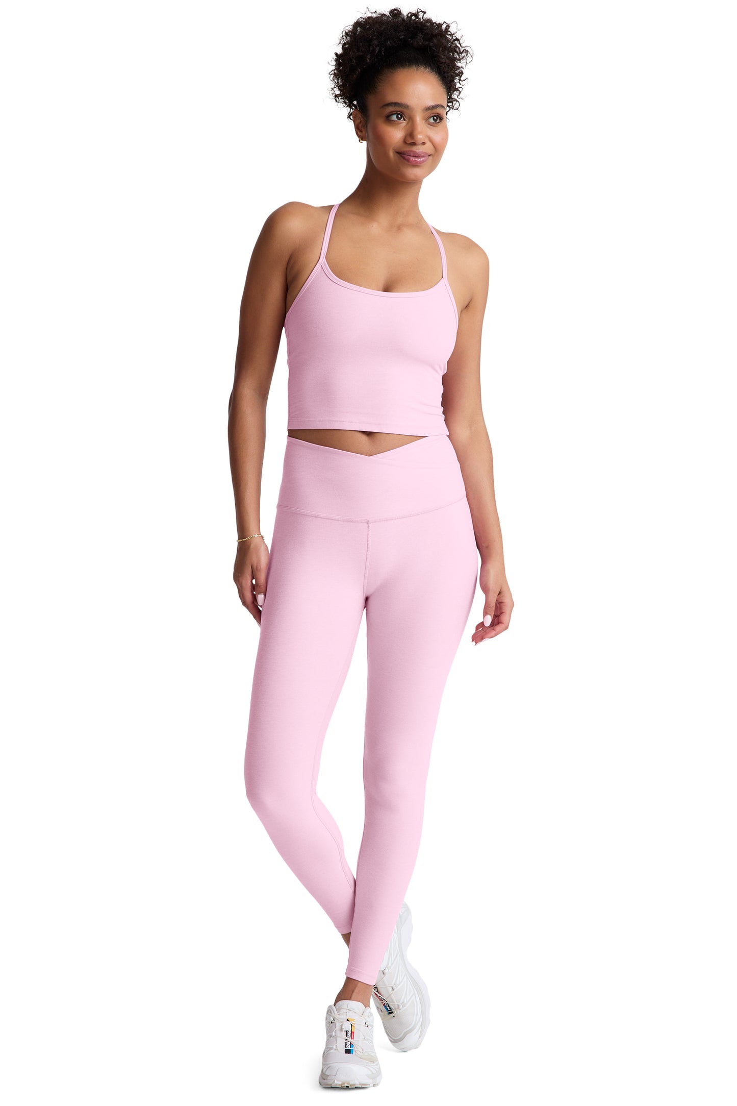 AT YOUR LEISURE SPACEDYE MIDI LEGGING FROSTY PINK