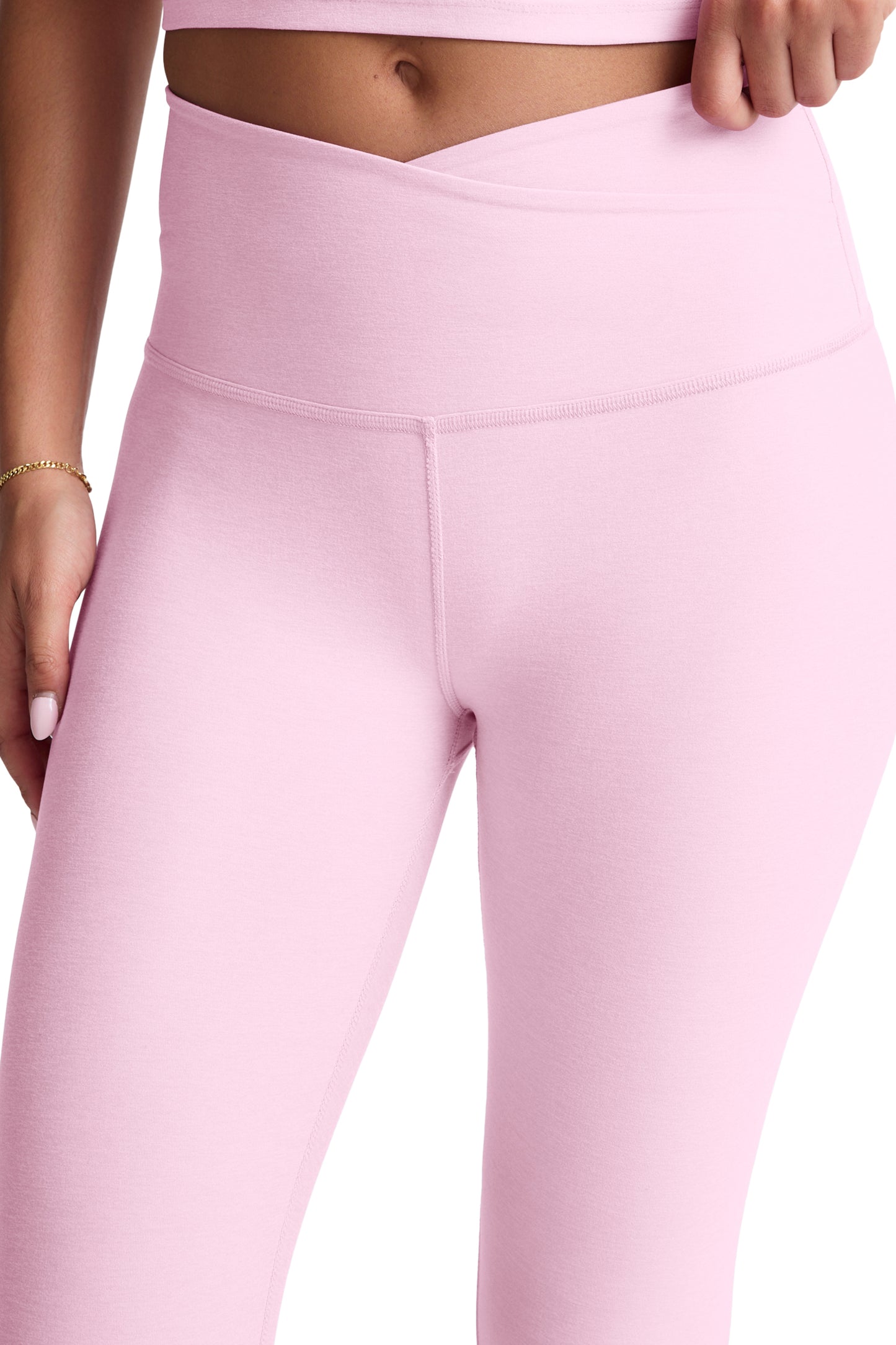 AT YOUR LEISURE SPACEDYE MIDI LEGGING FROSTY PINK