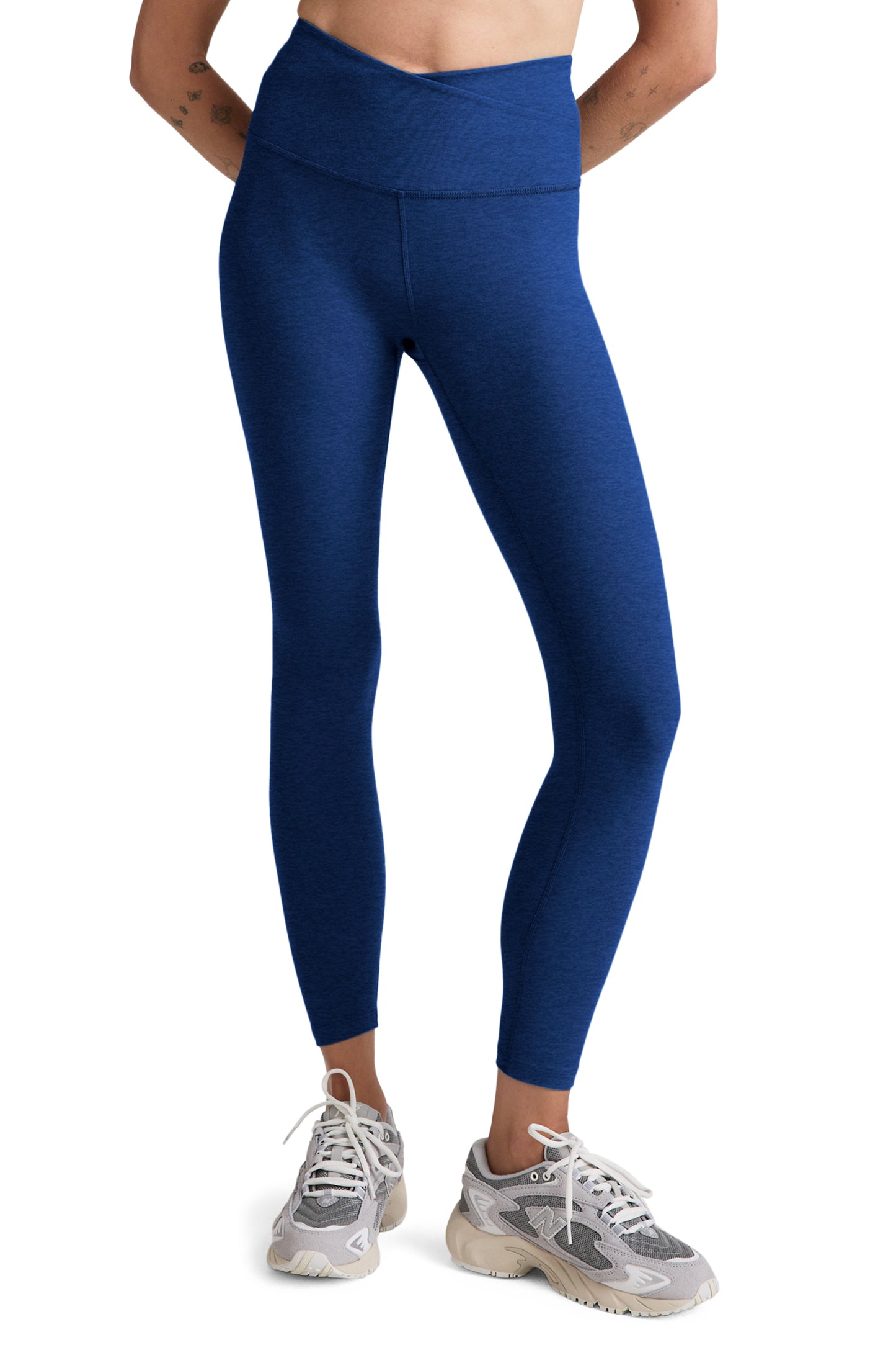 AT YOUR LEISURE SPACEDYE MIDI LEGGING MARINE BLUE