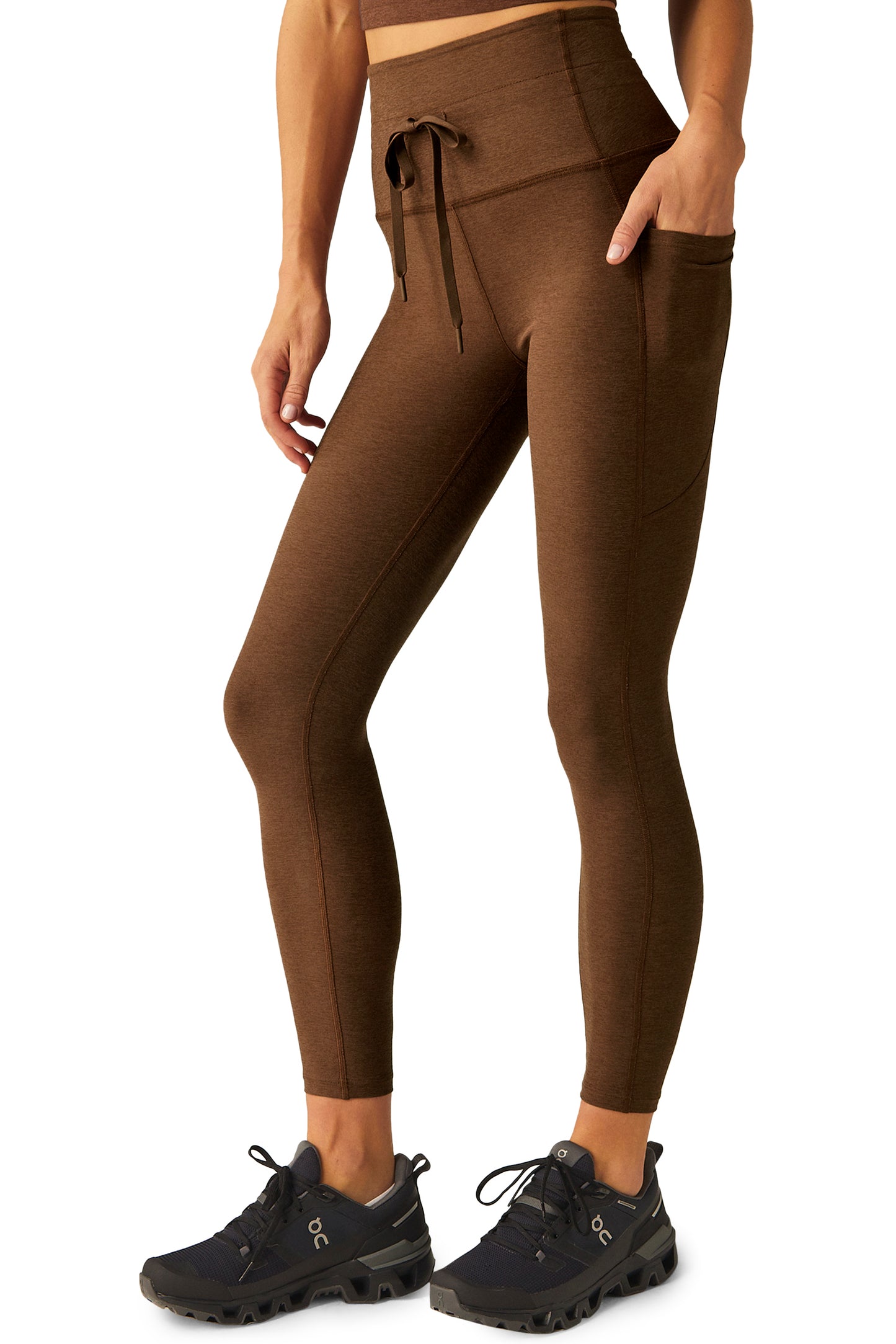 GO POCKET SPACEDYE MIDI LEGGING BOLD MOCHA