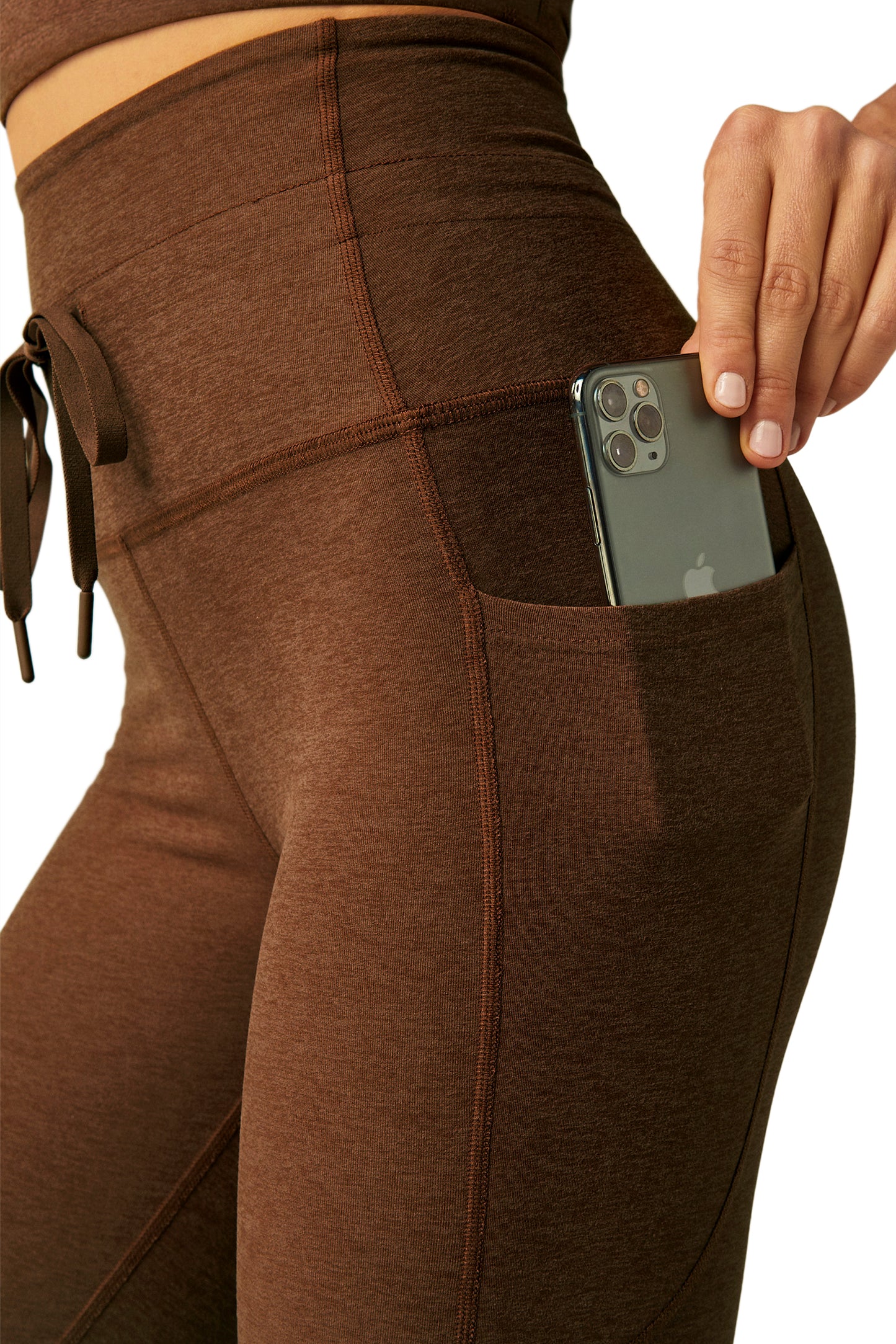 GO POCKET SPACEDYE MIDI LEGGING BOLD MOCHA