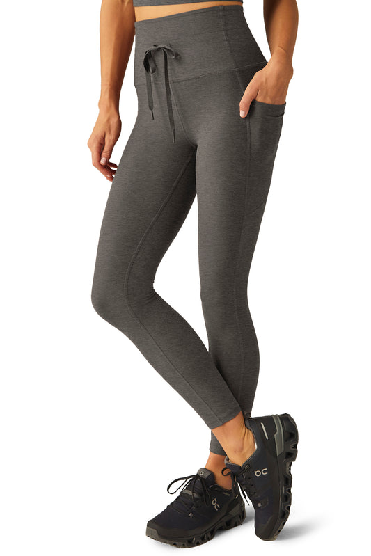 GO POCKET SPACEDYE MIDI LEGGING TRUE GREY