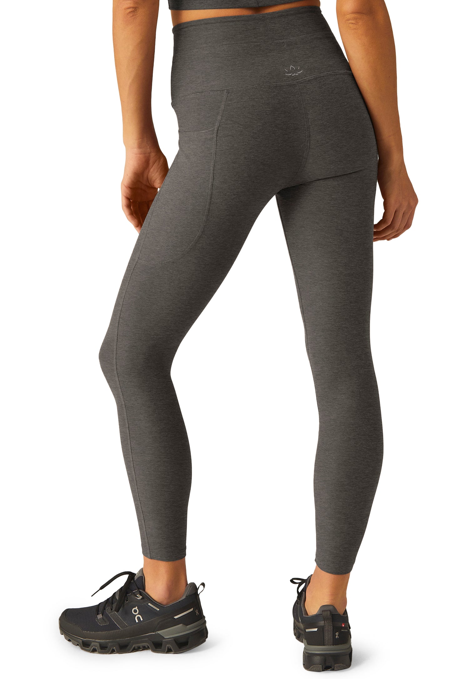 GO POCKET SPACEDYE MIDI LEGGING TRUE GREY