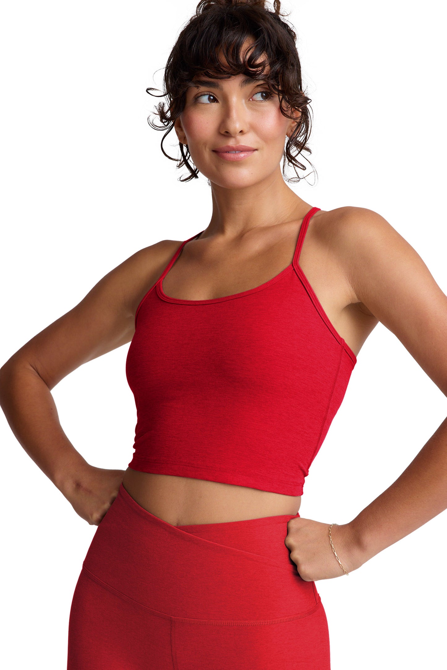 SLIM RACERBACK CROPPED TANK CHILLI RED