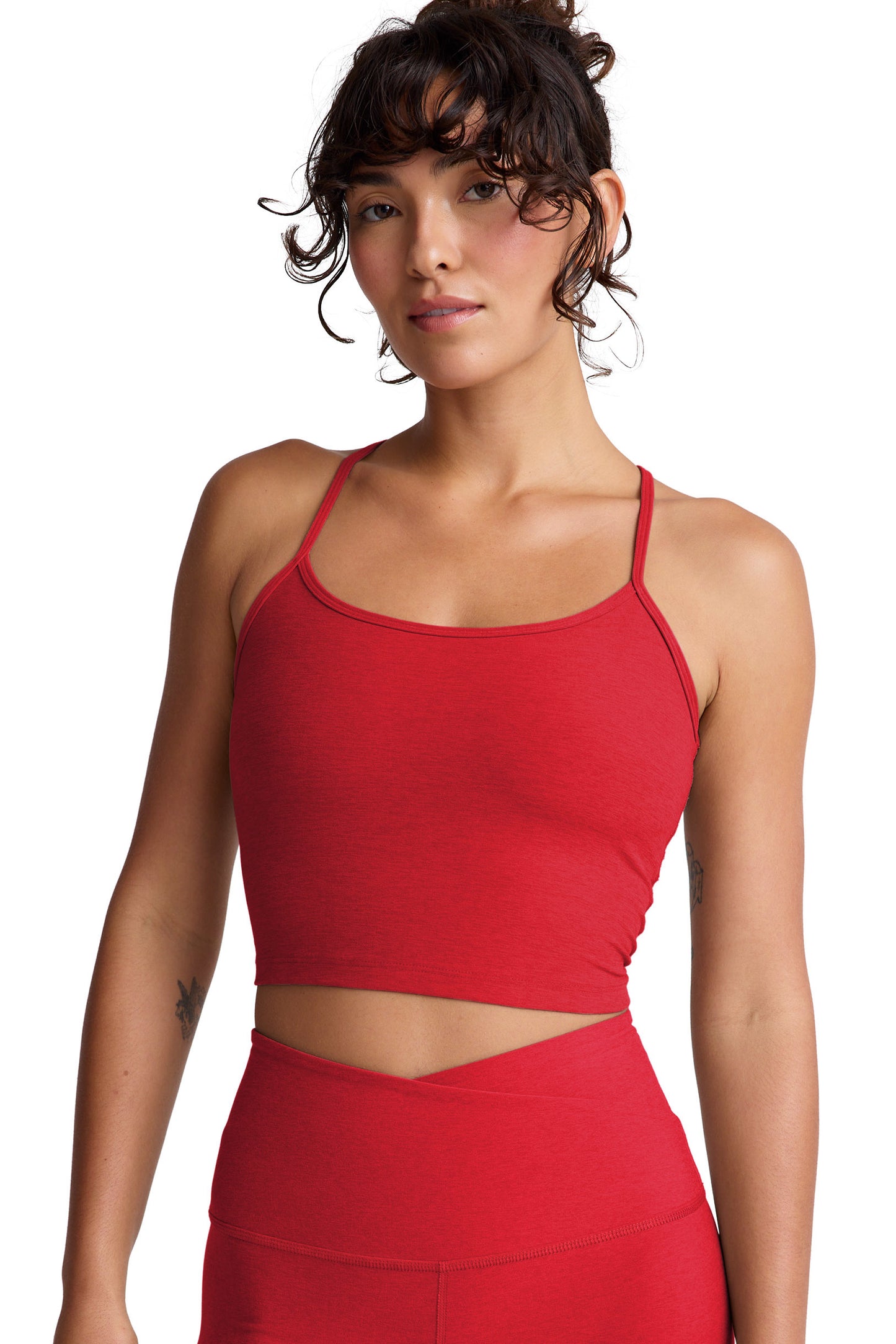 SLIM RACERBACK CROPPED TANK CHILLI RED