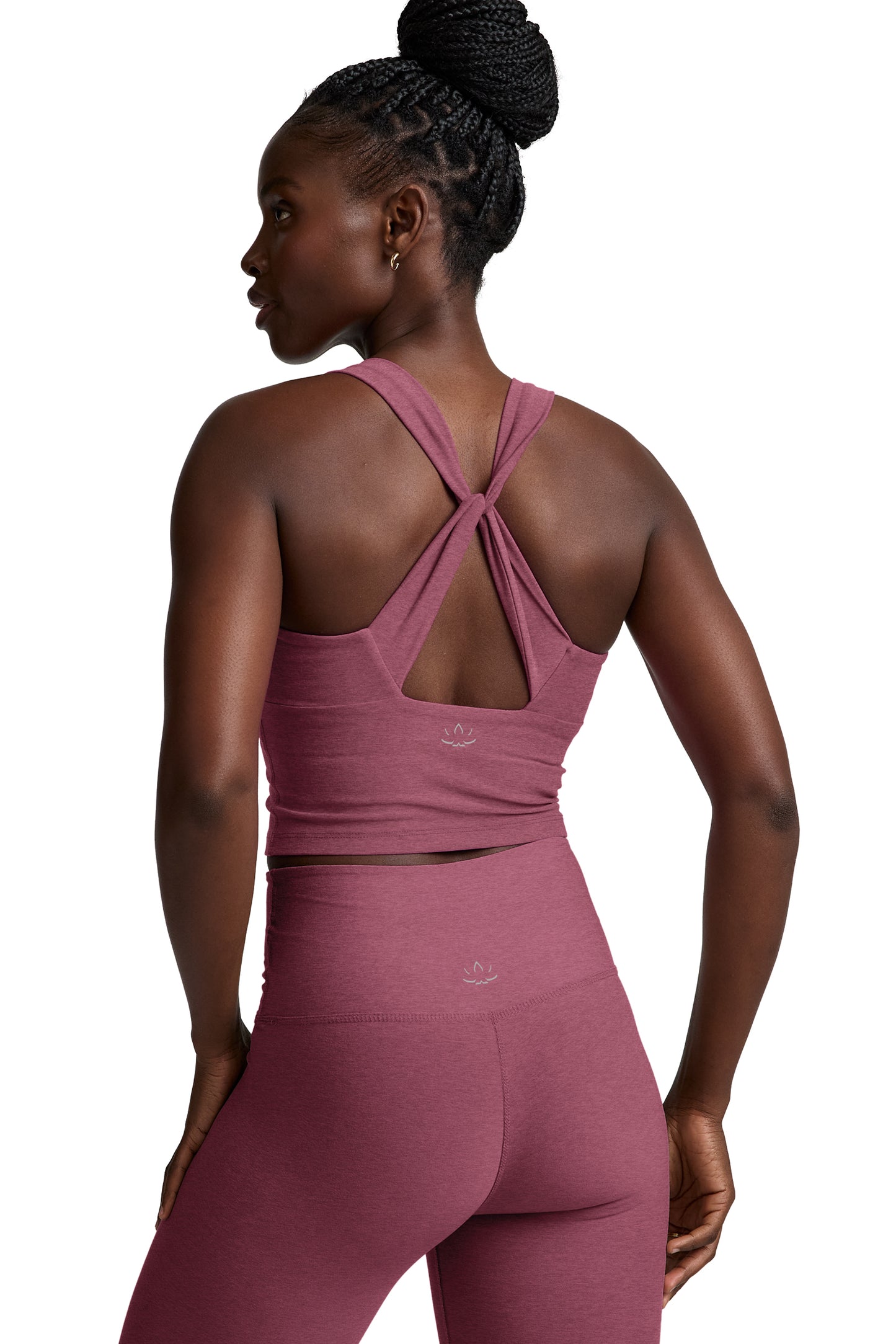 TWIST THROUGH CROPPED TANK SMOOTH MAUVE