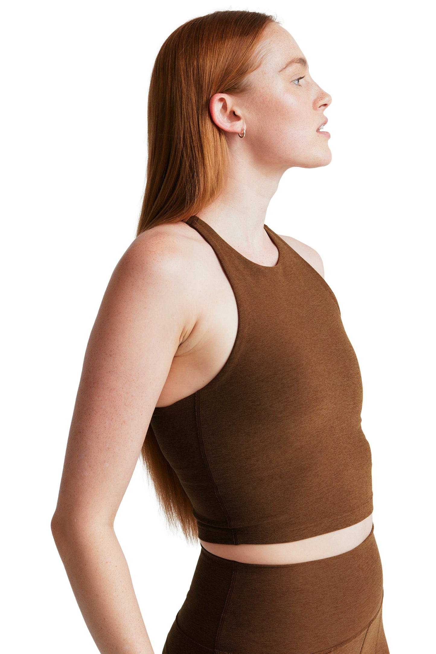 REFOCUS SPACEDYE CROPPED TANK BOLD MOCHA