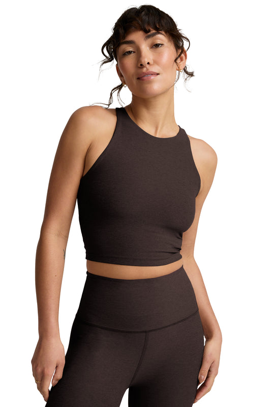 REFOCUS CROPPED TANK DARK CHOCOLATE