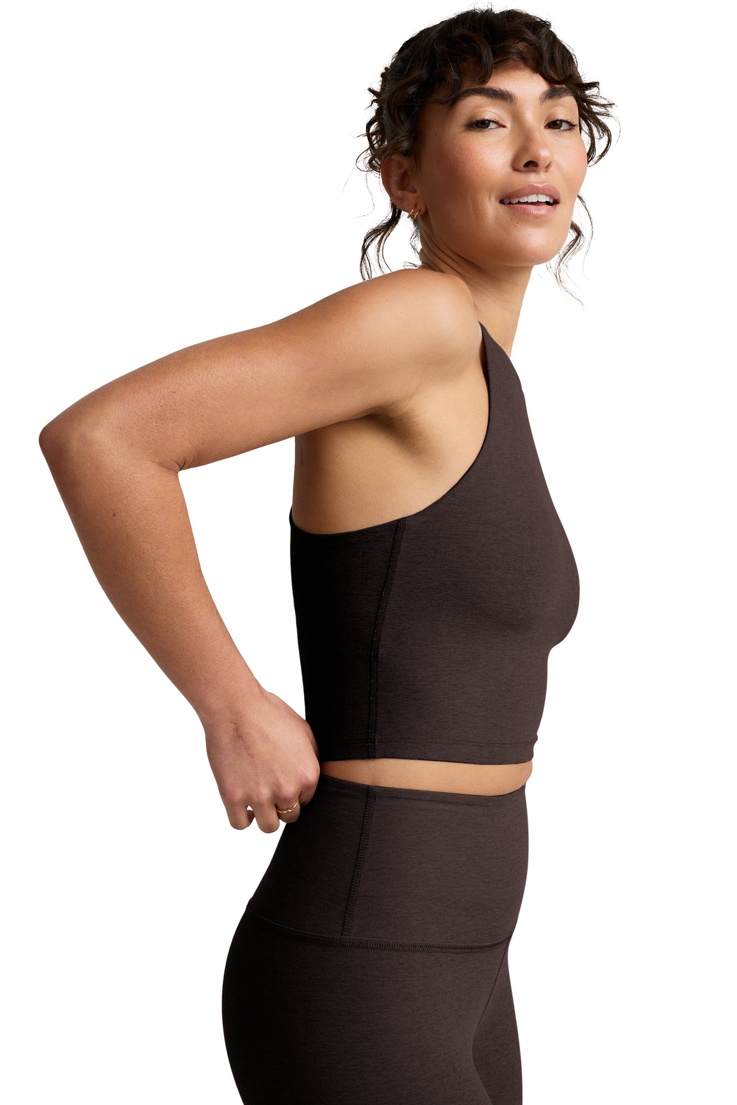 REFOCUS CROPPED TANK DARK CHOCOLATE