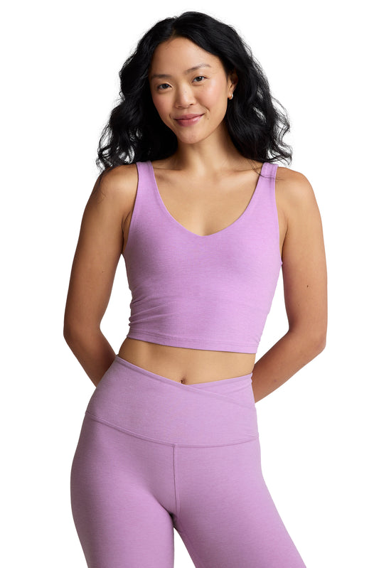 GOOD DAY SPACEDYE CROPPED TANK LILAC PETAL