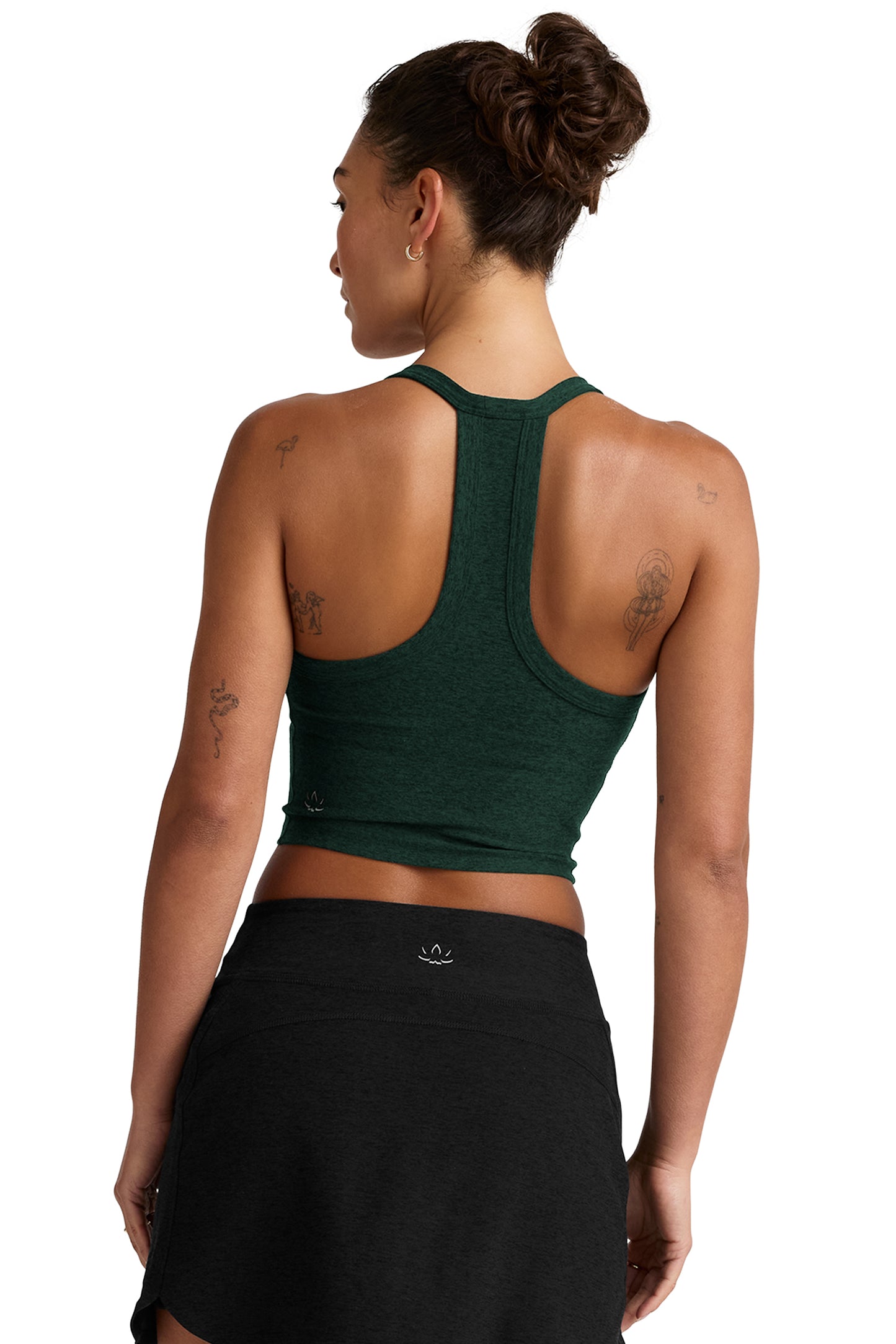 ON THE UP CROPPED TANK DARK SPRUCE GREEN