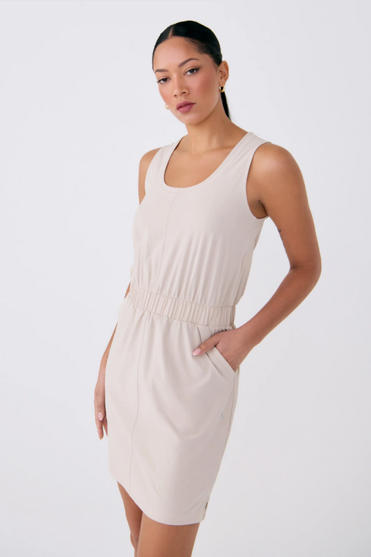 SOFIA SCOOP NECK DRESS ABALONE