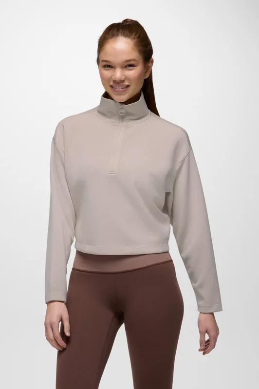 SHEA HALF ZIP PULLOVER ALMOND