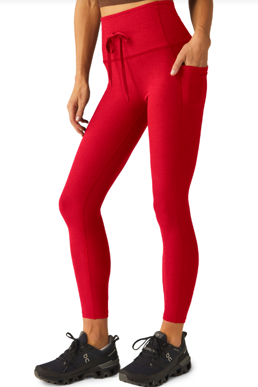 GO POCKET SPACEDYE MIDI LEGGING CANDY APPLE RED